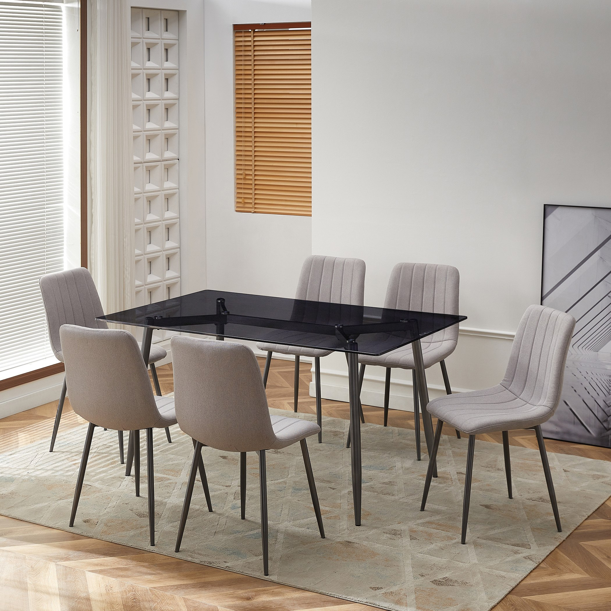 Aria 6-Seater Dining Set-hbxfurniture-diningtablesandsets-diningsets-sixseater-image-1