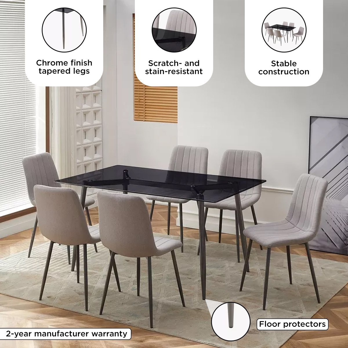 Aria 6-Seater Dining Set-hbxfurniture-diningtablesandsets-diningsets-sixseater-image-4