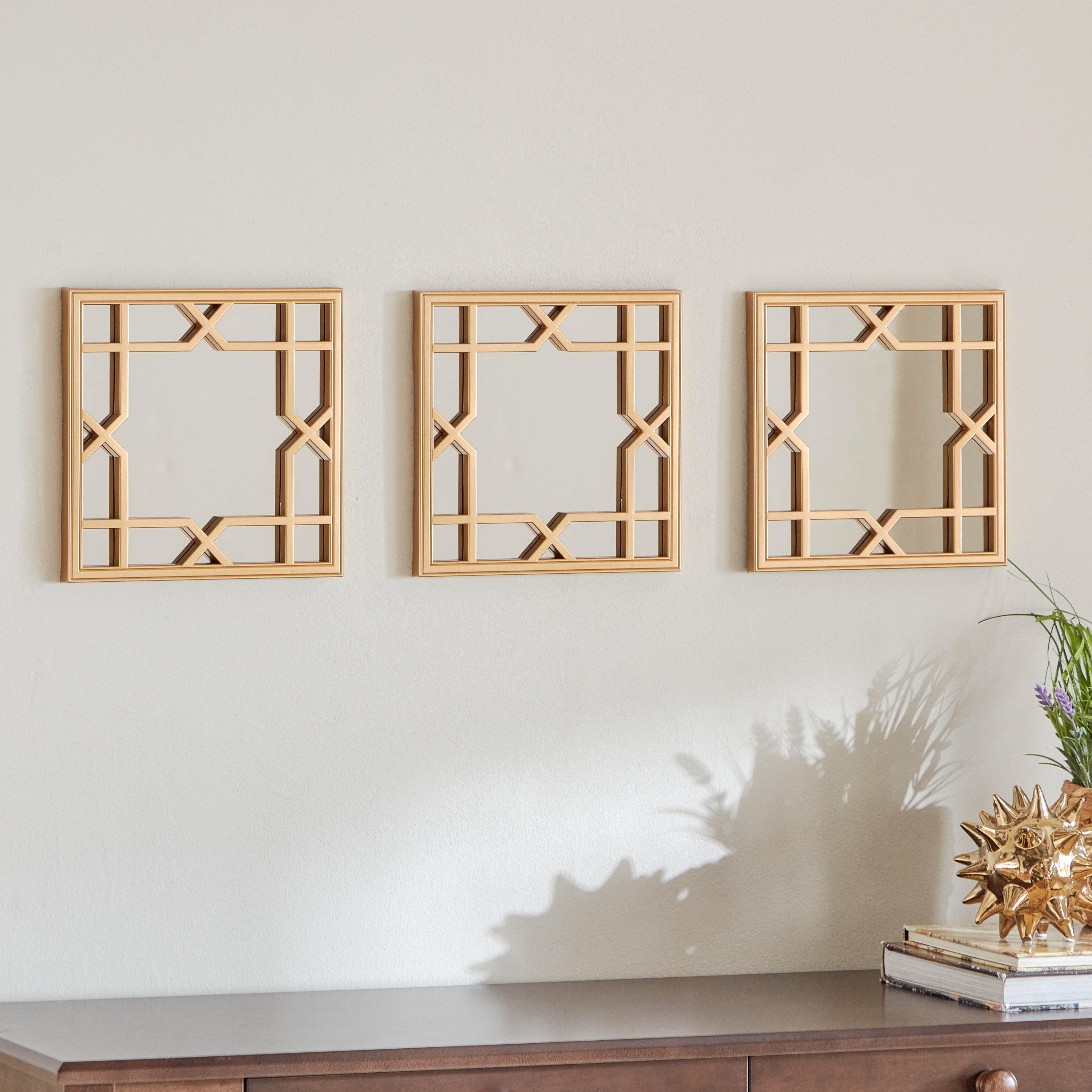 طقم مرآة حائط ديكور 3 قطع من إلباي - 25x2x25 سم-hbxhomeware-hbxdecorandfurnishings-image-1
