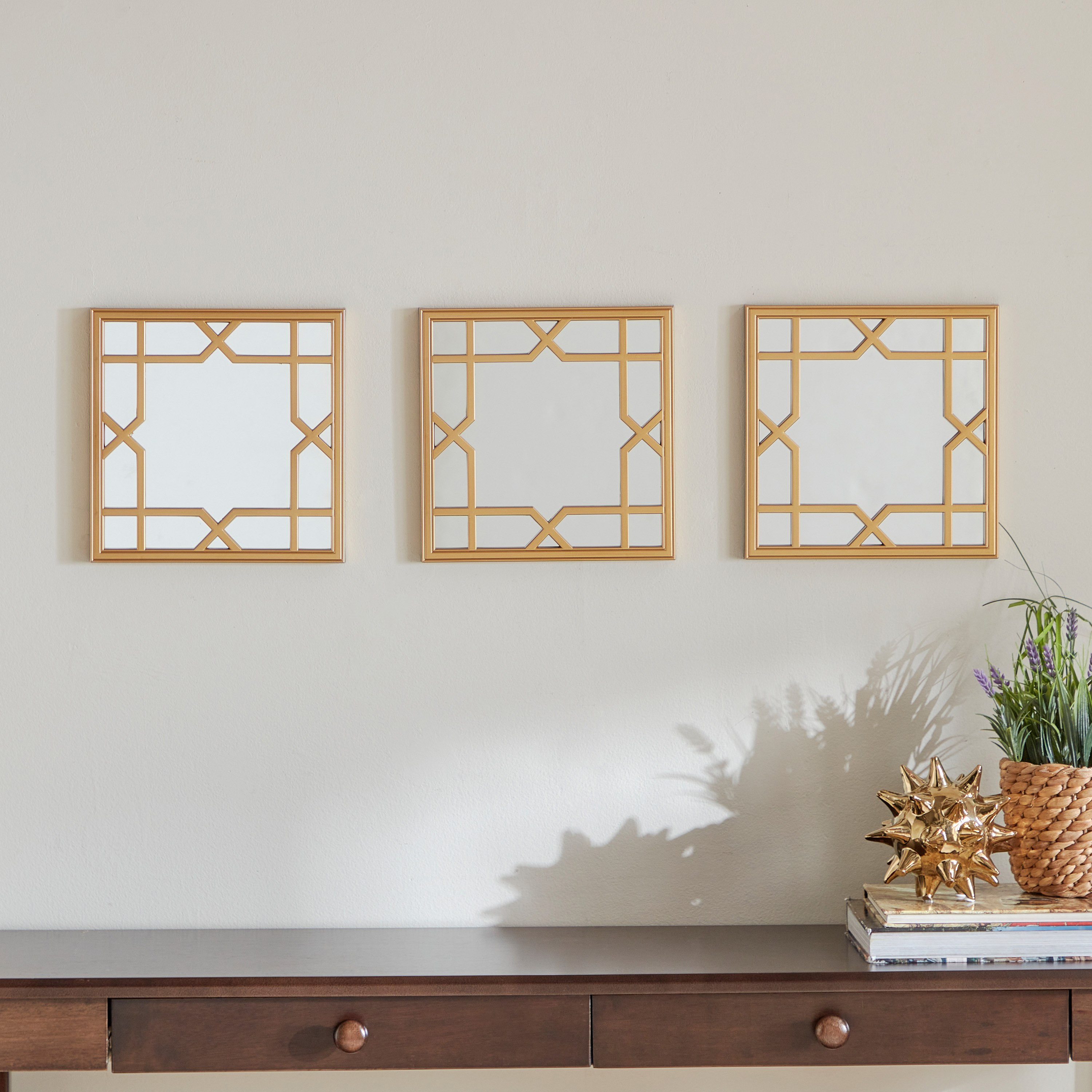 طقم مرآة حائط ديكور 3 قطع من إلباي - 25x2x25 سم-hbxhomeware-hbxdecorandfurnishings-image-2