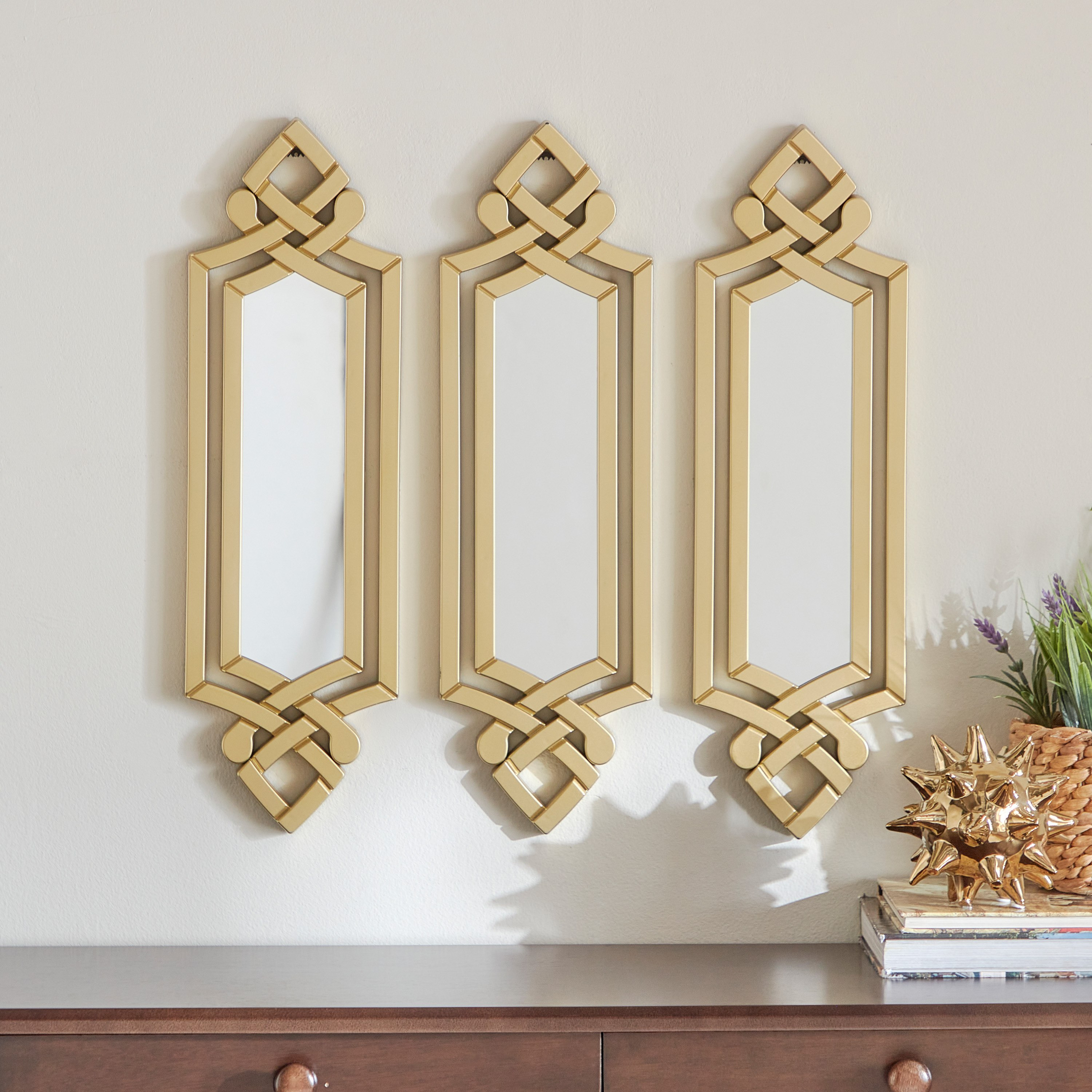 طقم مرآة حائط ديكور 3 قطع من إلباي - 49.5x2x54.5 سم-hbxhomeware-hbxdecorandfurnishings-image-2