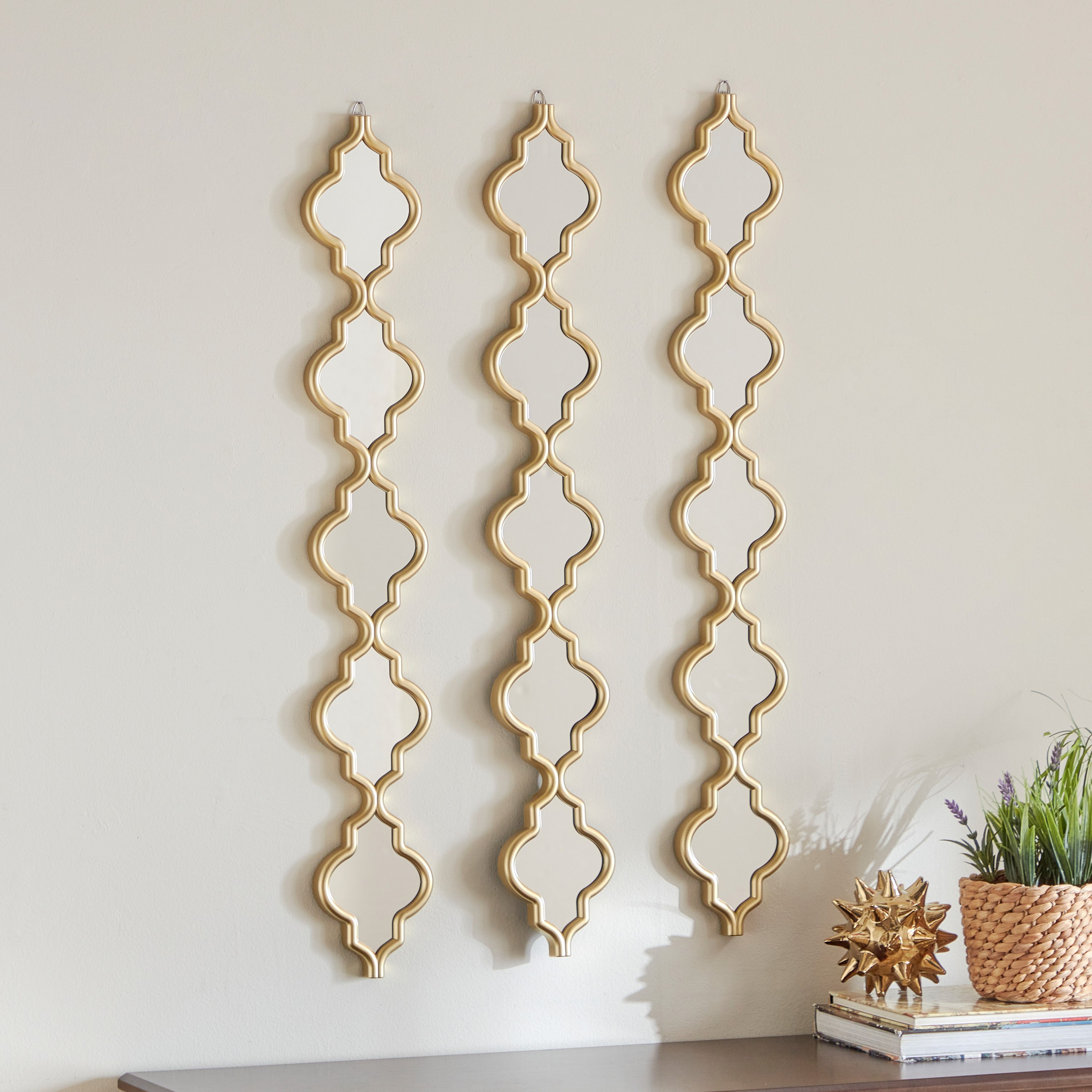 طقم مرآة حائط ديكور 3 قطع من إلباي - 89.5x2x12 سم-hbxhomeware-hbxdecorandfurnishings-image-1