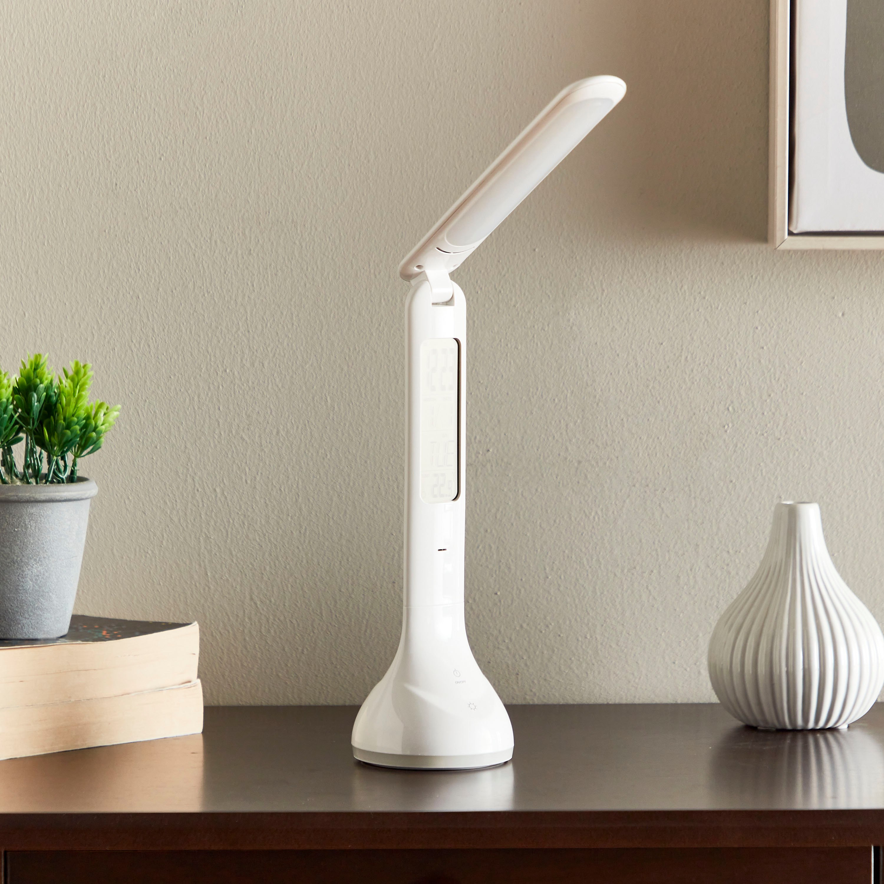 مصباح محمول مع ساعة منبه من كوريل - 42 سم-hbxlivingroom-lighting-tablelamps-image-1