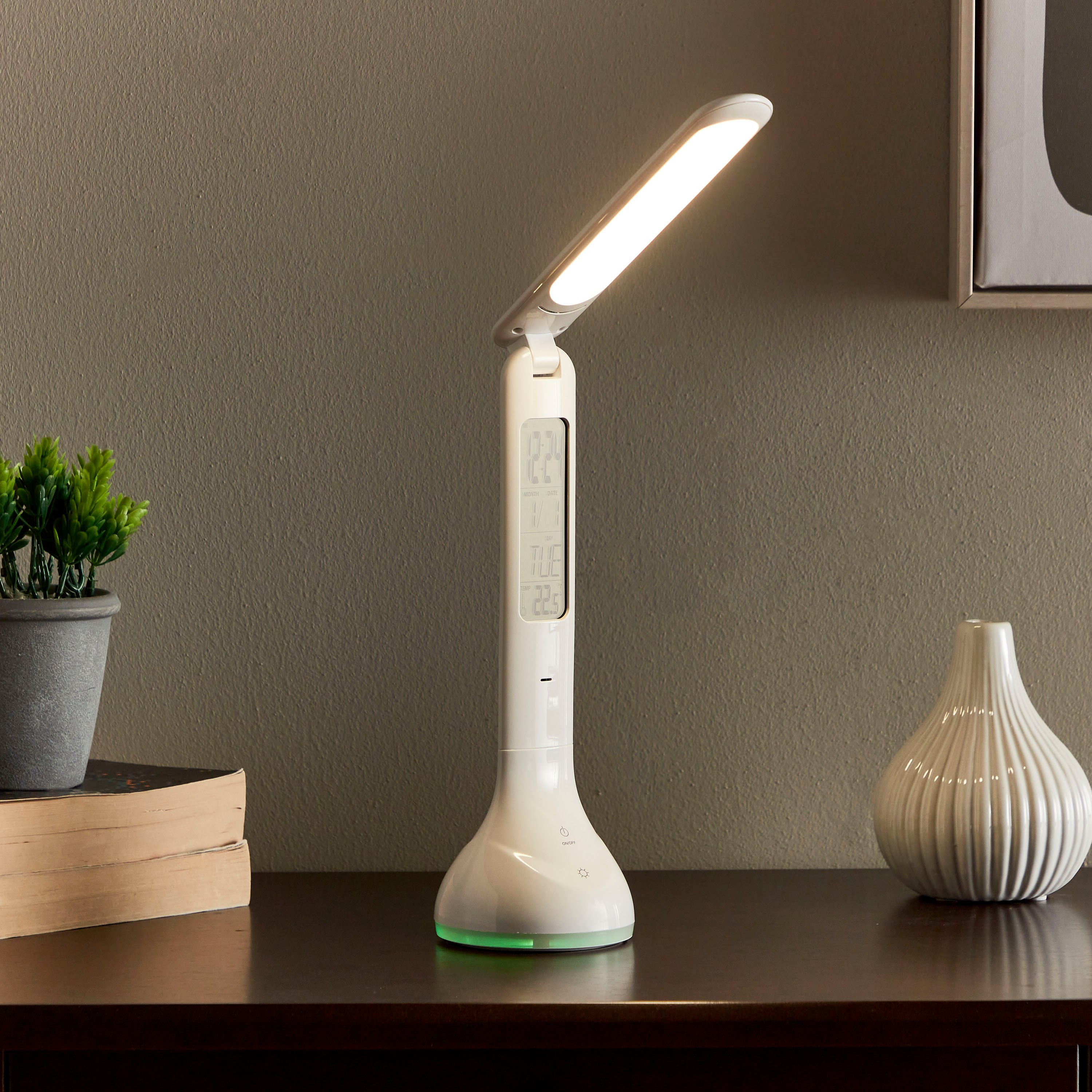 مصباح محمول مع ساعة منبه من كوريل - 42 سم-hbxlivingroom-lighting-tablelamps-image-2