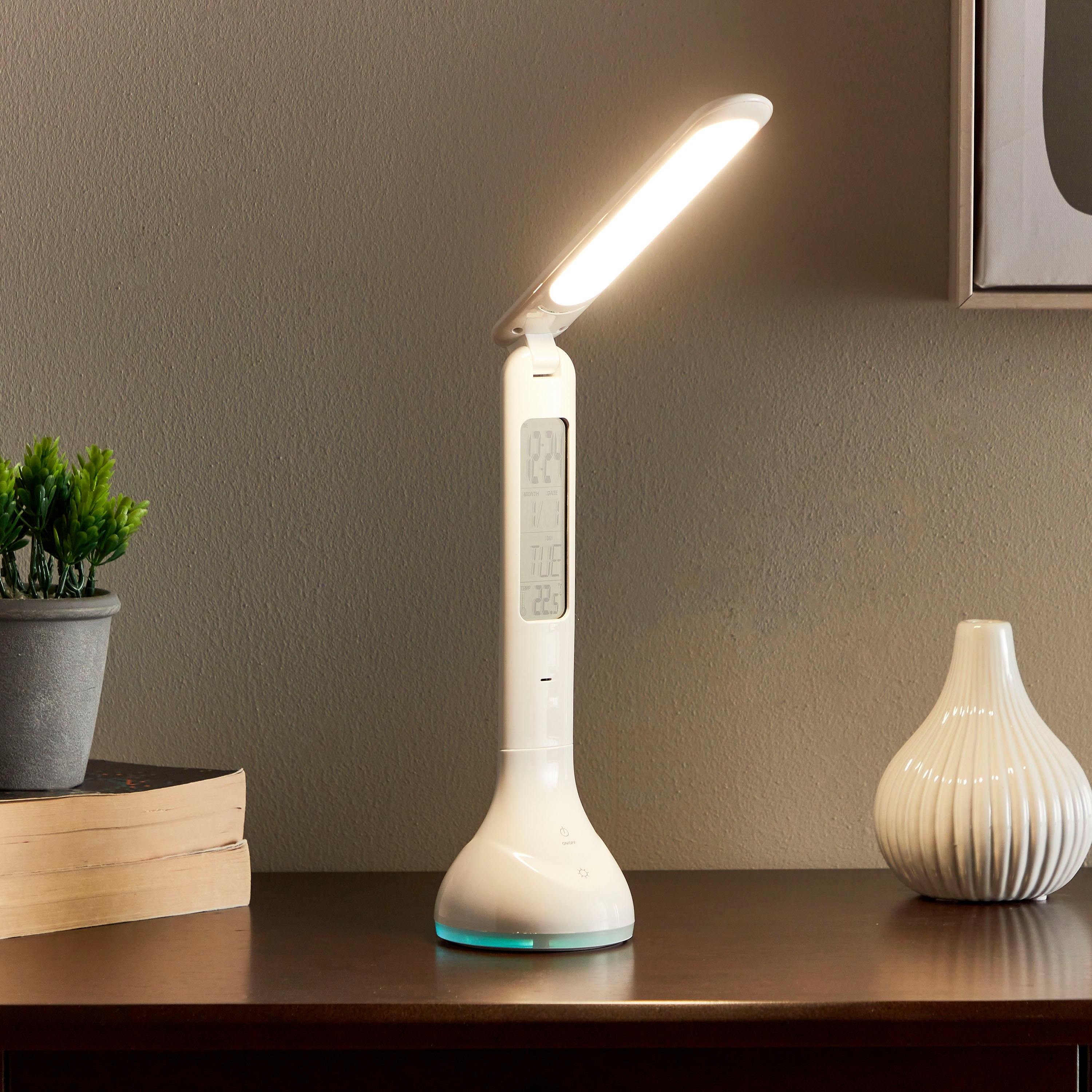مصباح محمول مع ساعة منبه من كوريل - 42 سم-hbxlivingroom-lighting-tablelamps-image-3
