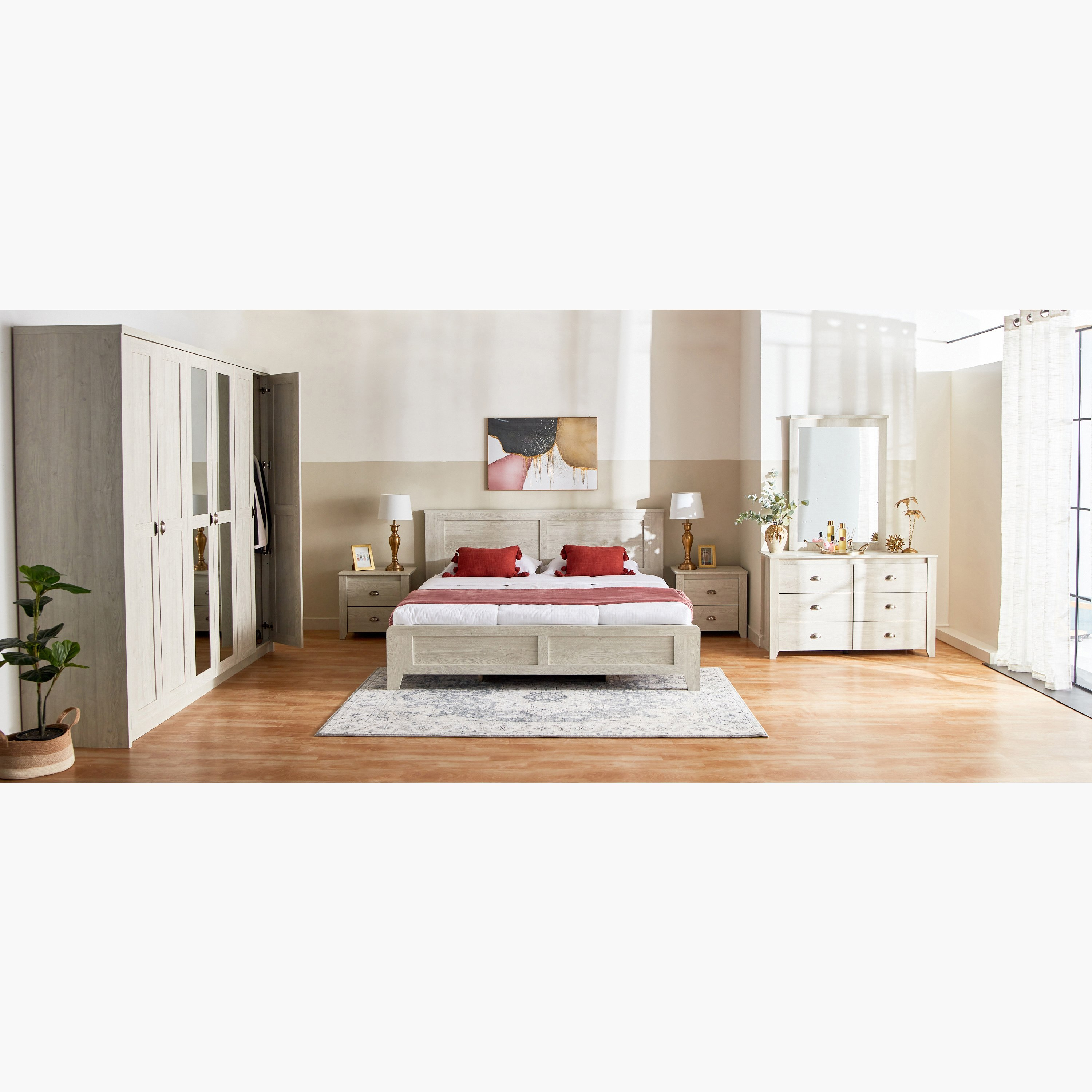 طقم غرفة نوم كينج 5 قطع - أكسفورد - 180x200 سم-hbxbedroom-bedsandbedsets-bedroomsets-king-image-18