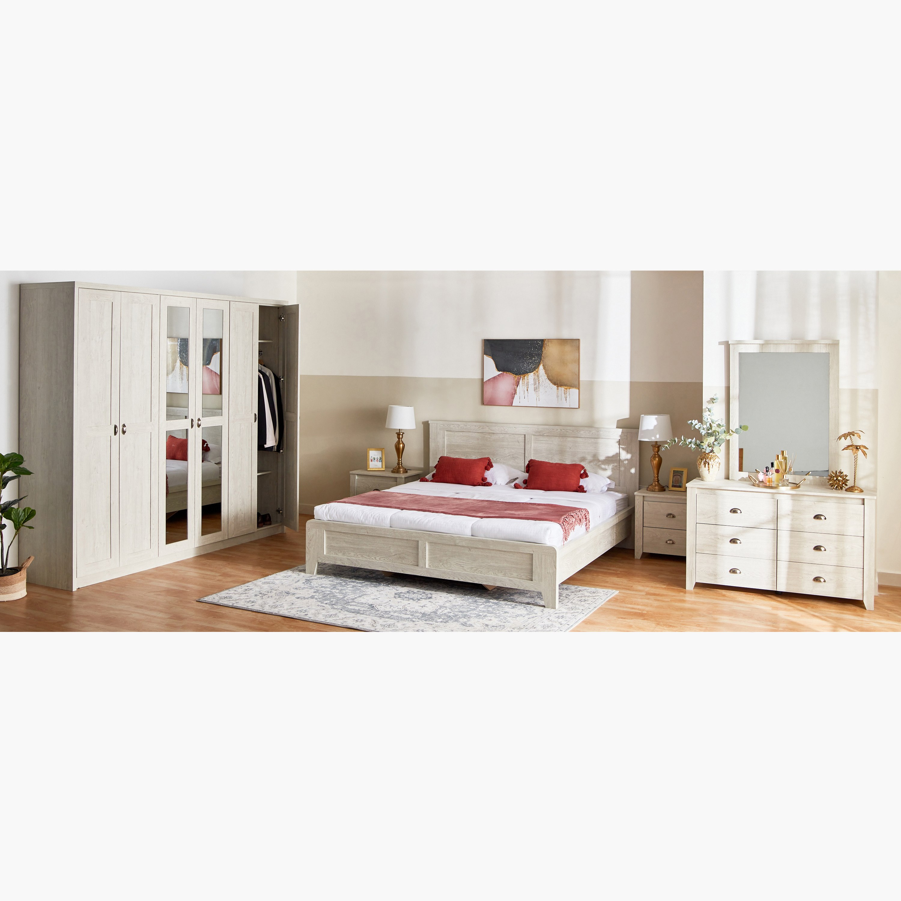 طقم غرفة نوم كينج 5 قطع - أكسفورد - 180x200 سم-hbxbedroom-bedsandbedsets-bedroomsets-king-image-19