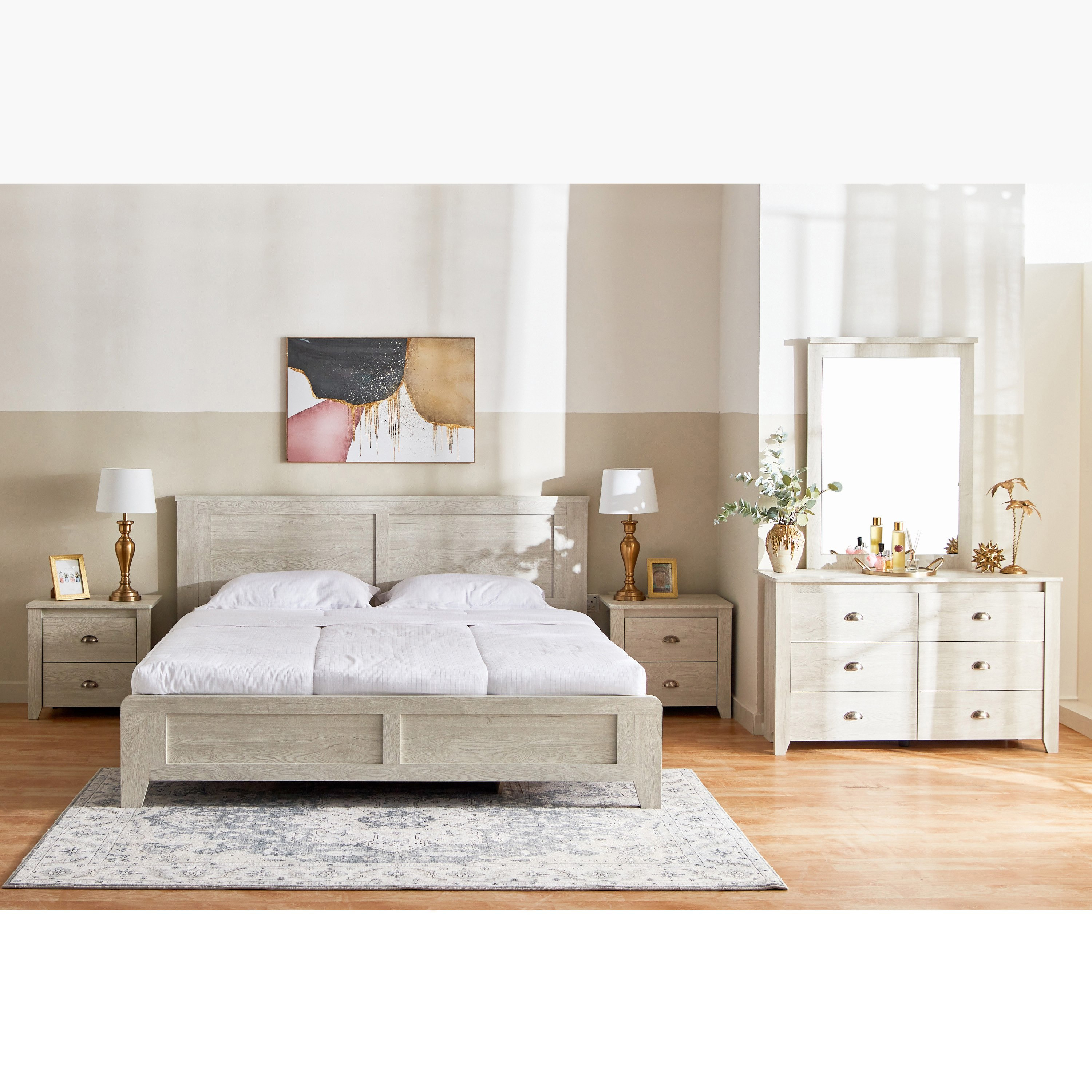 طقم غرفة نوم كينج 5 قطع - أكسفورد - 180x200 سم-hbxbedroom-bedsandbedsets-bedroomsets-king-image-2