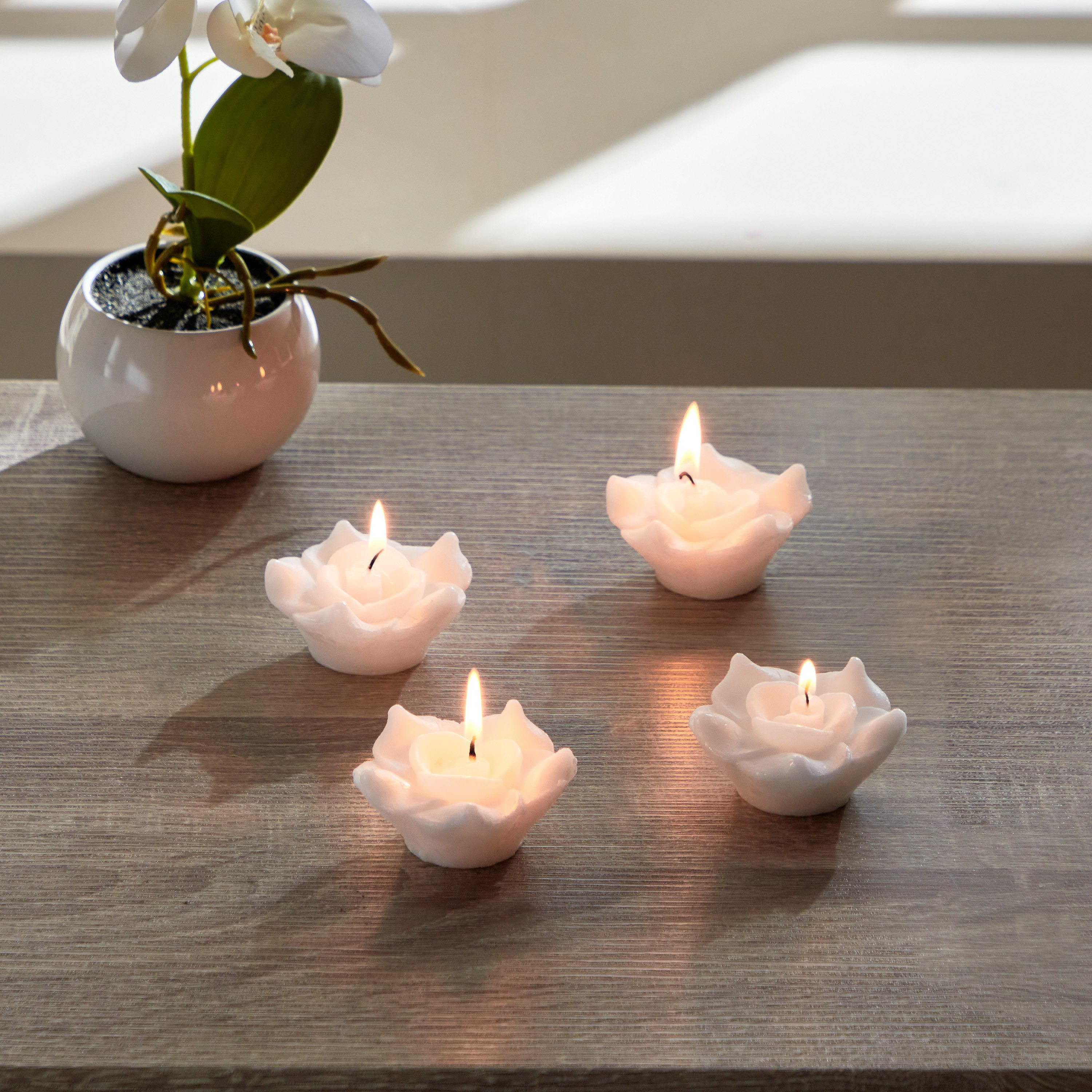 طقم شموع عائمة أوايك 4 قطع مونوكروم كلاسيكس من سيرينا - 50 جرام-hbxlivingroom-decorandaccessories-candles-image-2