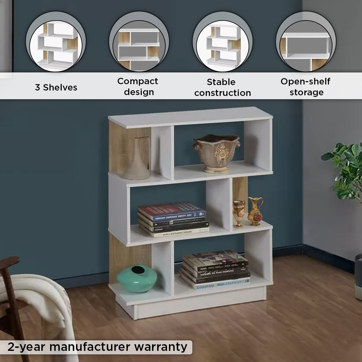 Movo Lyon 3-Tier Bookcase-hbxfurniture-office-bookcases-image-4