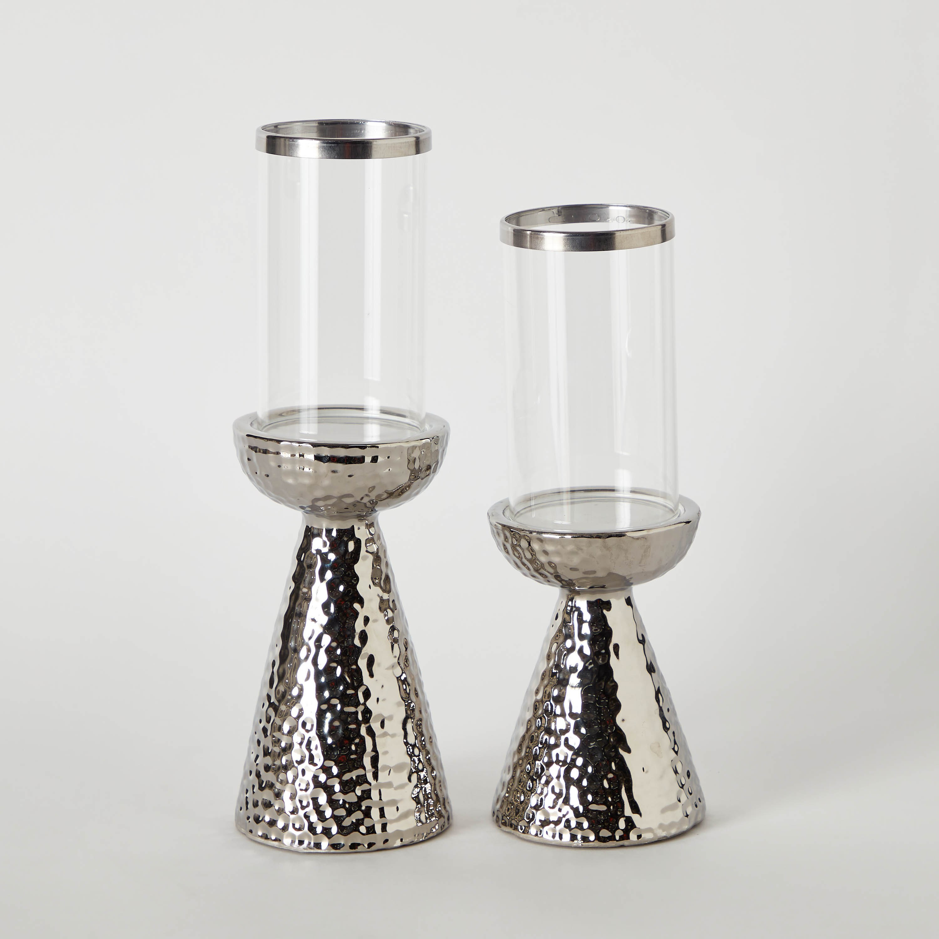 حامل شموع من السيراميك بتفاصيل زجاج - طقم قطعتين-hbxlivingroom-decorandaccessories-candleholders-image-6