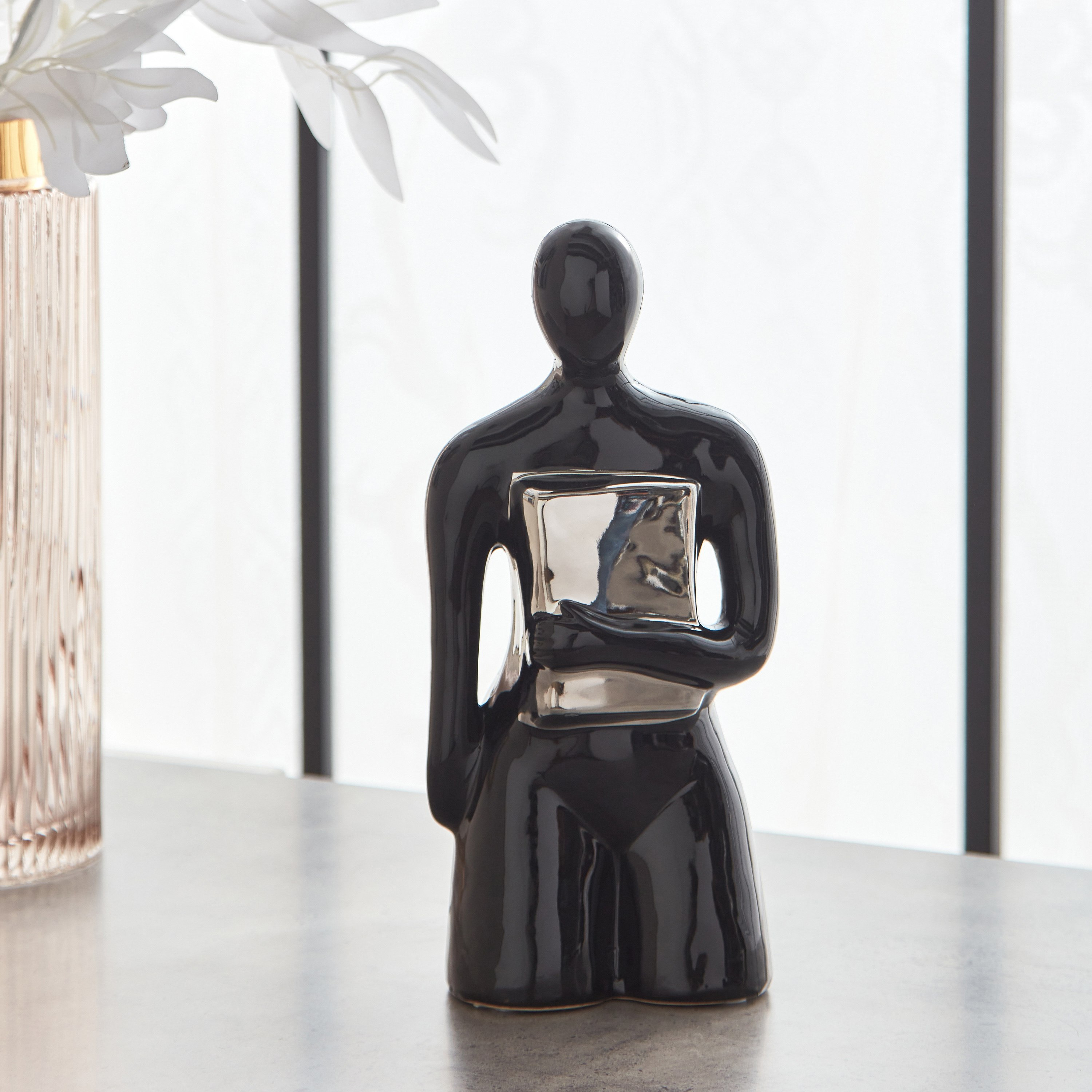 زينة ديكور سيراميك  من سيف - 11.5x8x25 سم-hbxhomeware-homedecor-figurinesandornaments-image-1