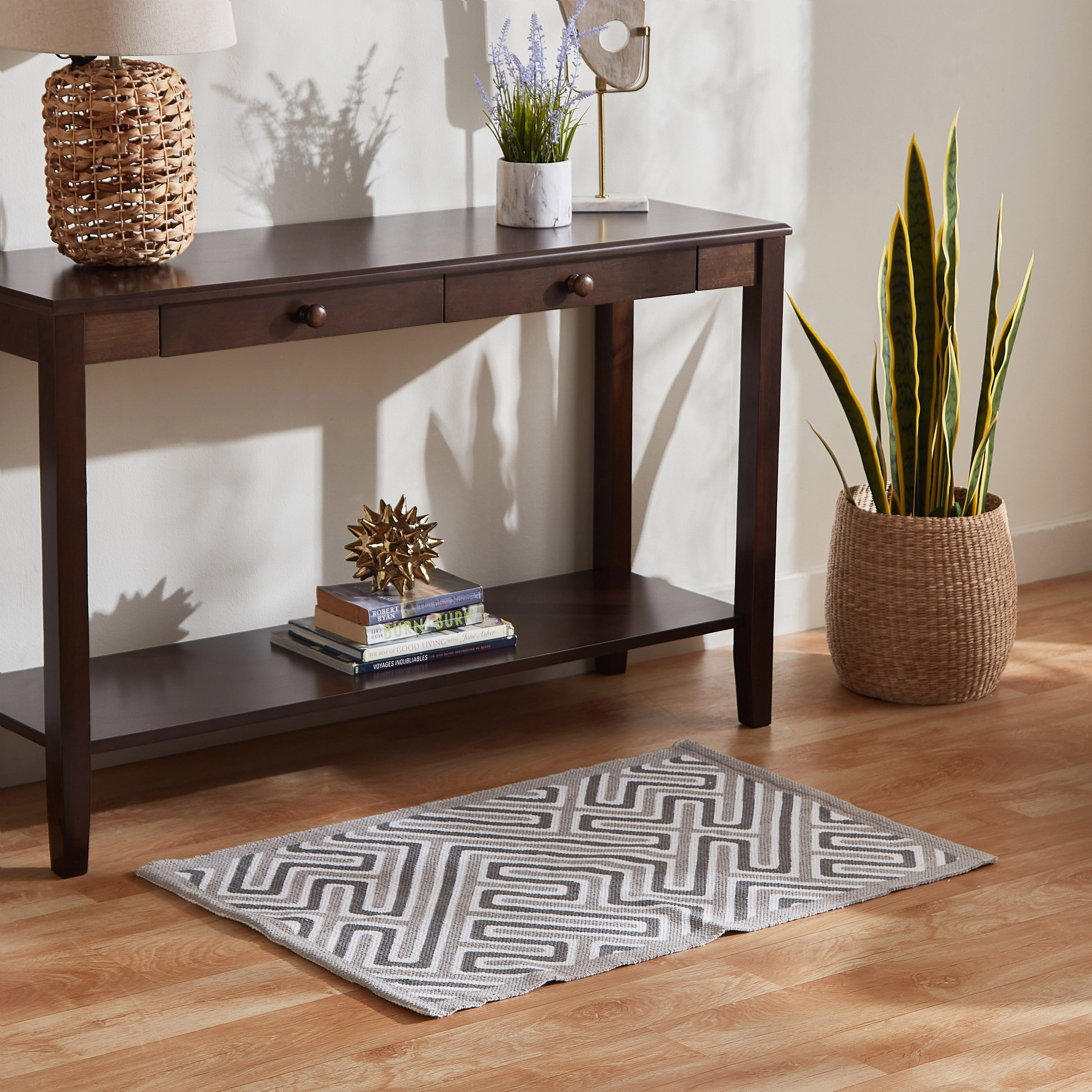 Oliver Cece Cotton Handmade Dhurrie - 60x90 cm-hbxdecorandfurnishings-floorcoverings-rugs-image-1
