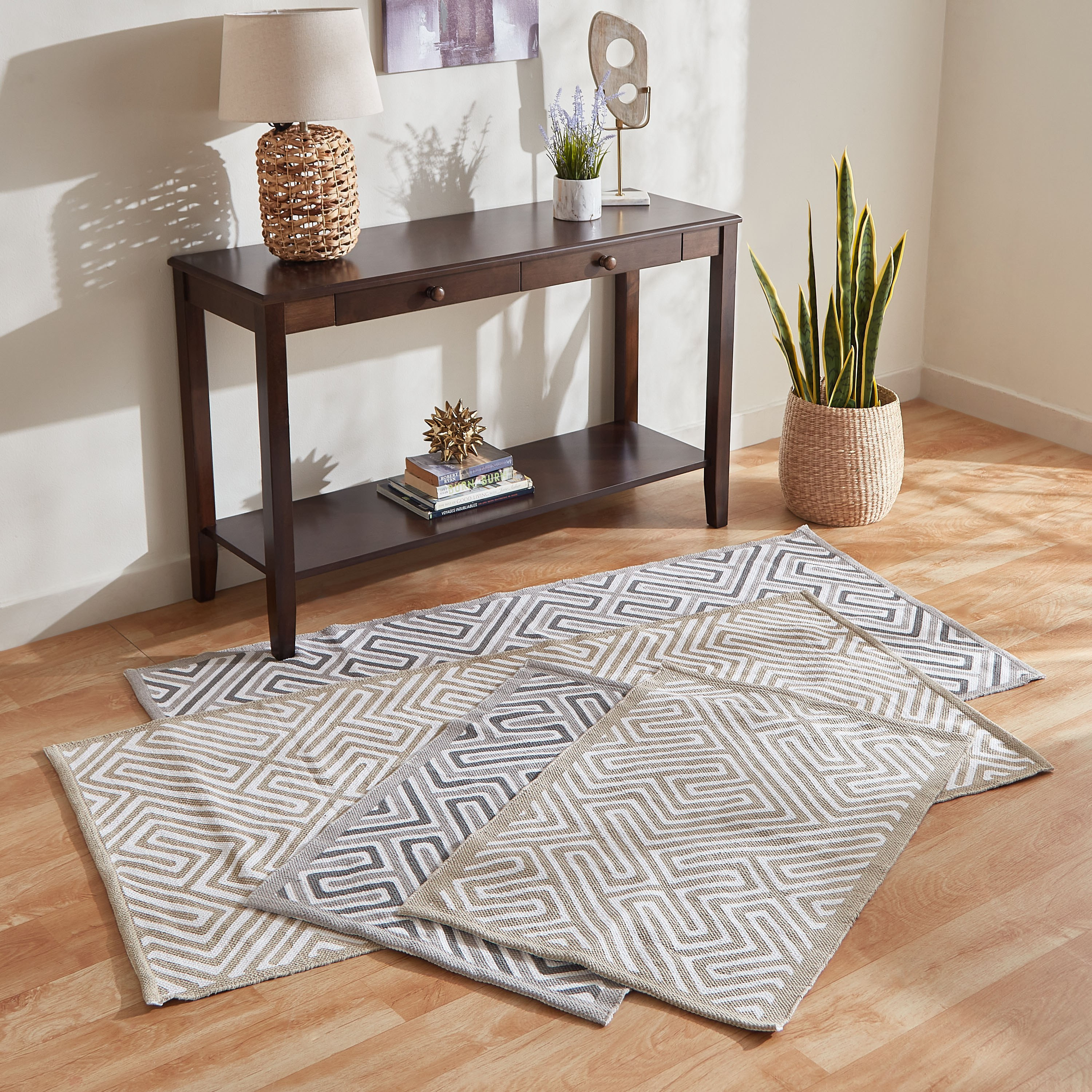 Oliver Cece Cotton Handmade Dhurrie - 60x90 cm-hbxdecorandfurnishings-floorcoverings-rugs-image-5