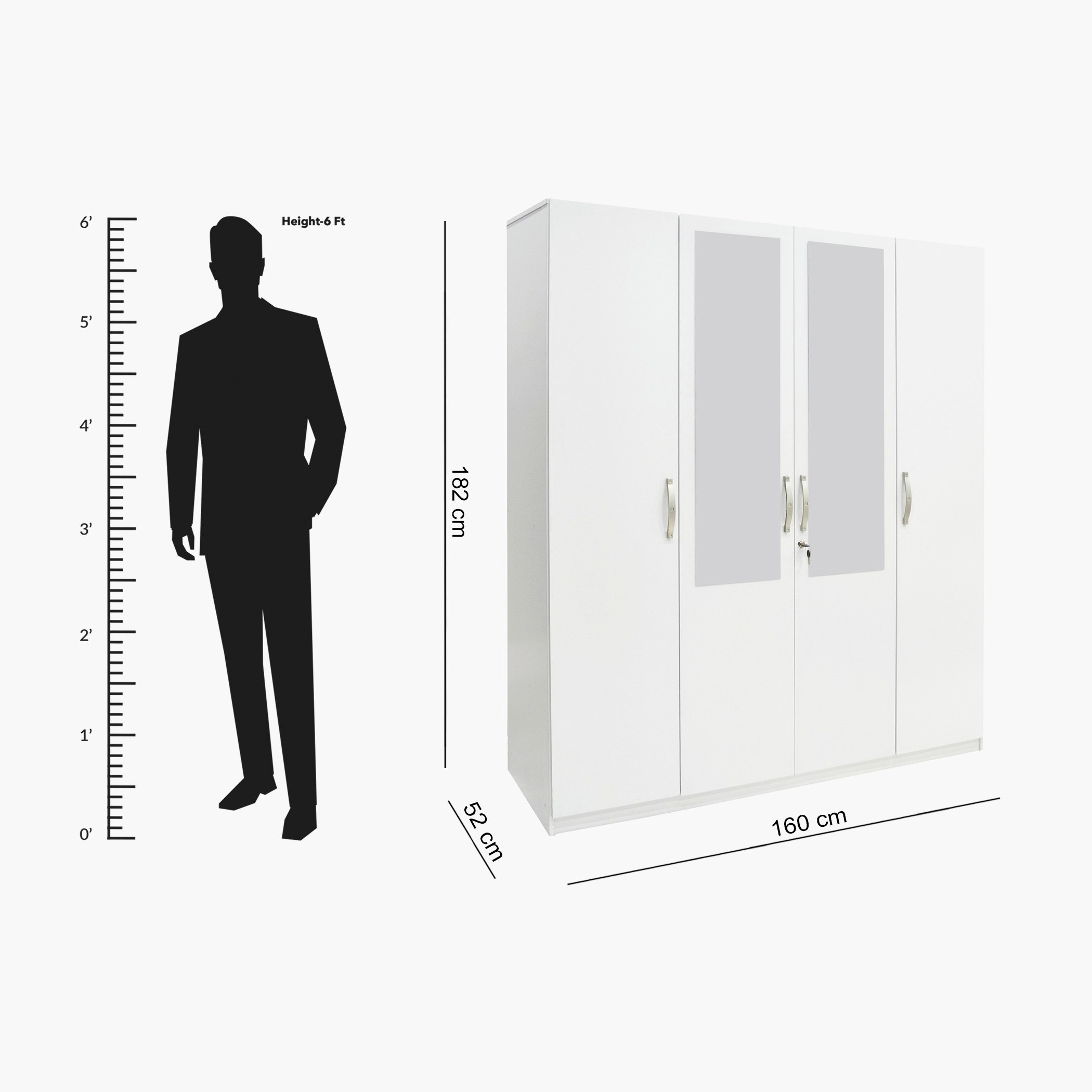 Kulltorp Plus 4-Door Wardrobe with Mirror and Lock-hbxfurniture-wardrobes-image-12