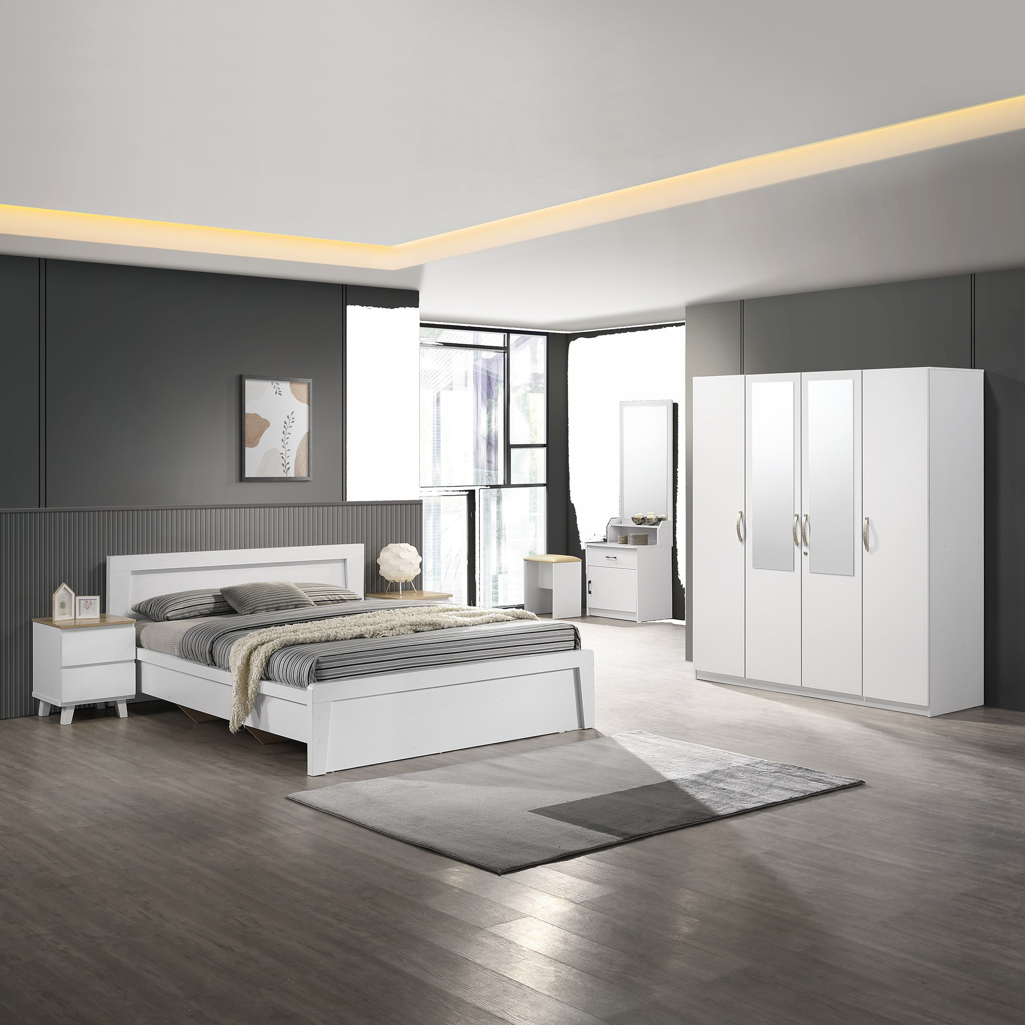 Kulltorp Plus 4-Door Wardrobe with Mirror and Lock-hbxfurniture-wardrobes-image-9