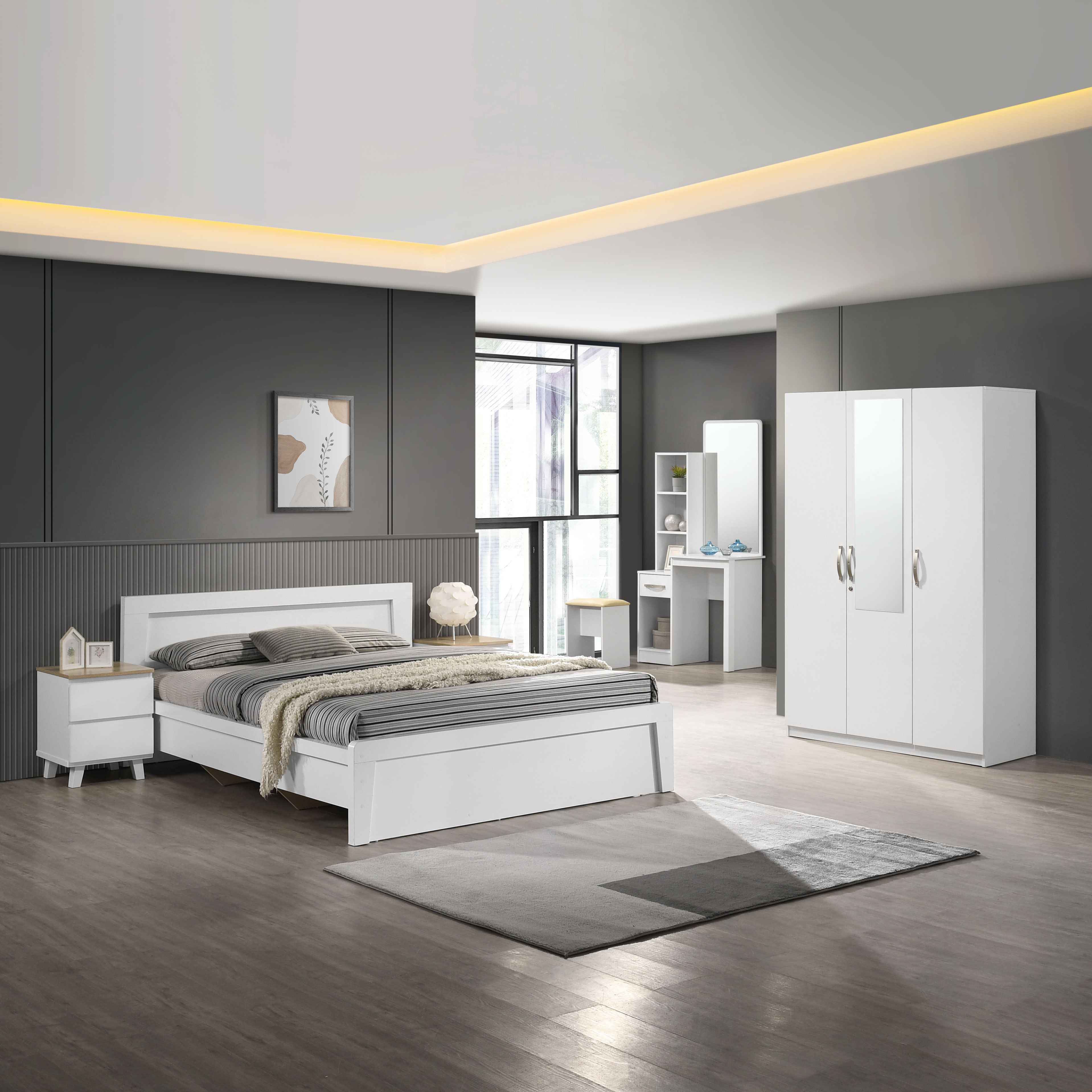 Kulltorp Plus Dresser with Mirror and Stool-hbxfurniture-bedroom-dressersandmirrors-image-7