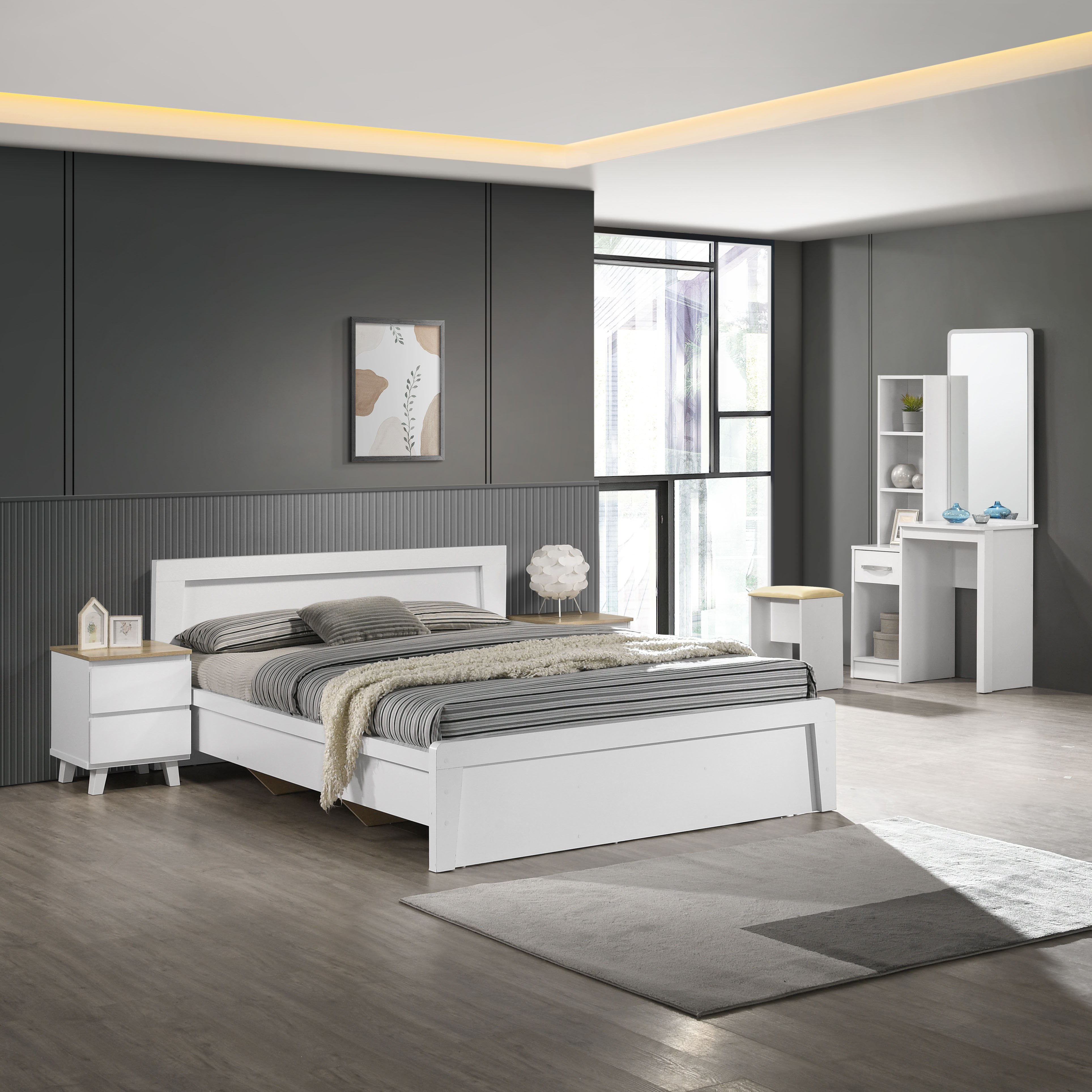 Kulltorp Plus Dresser with Mirror and Stool-hbxfurniture-bedroom-dressersandmirrors-image-8