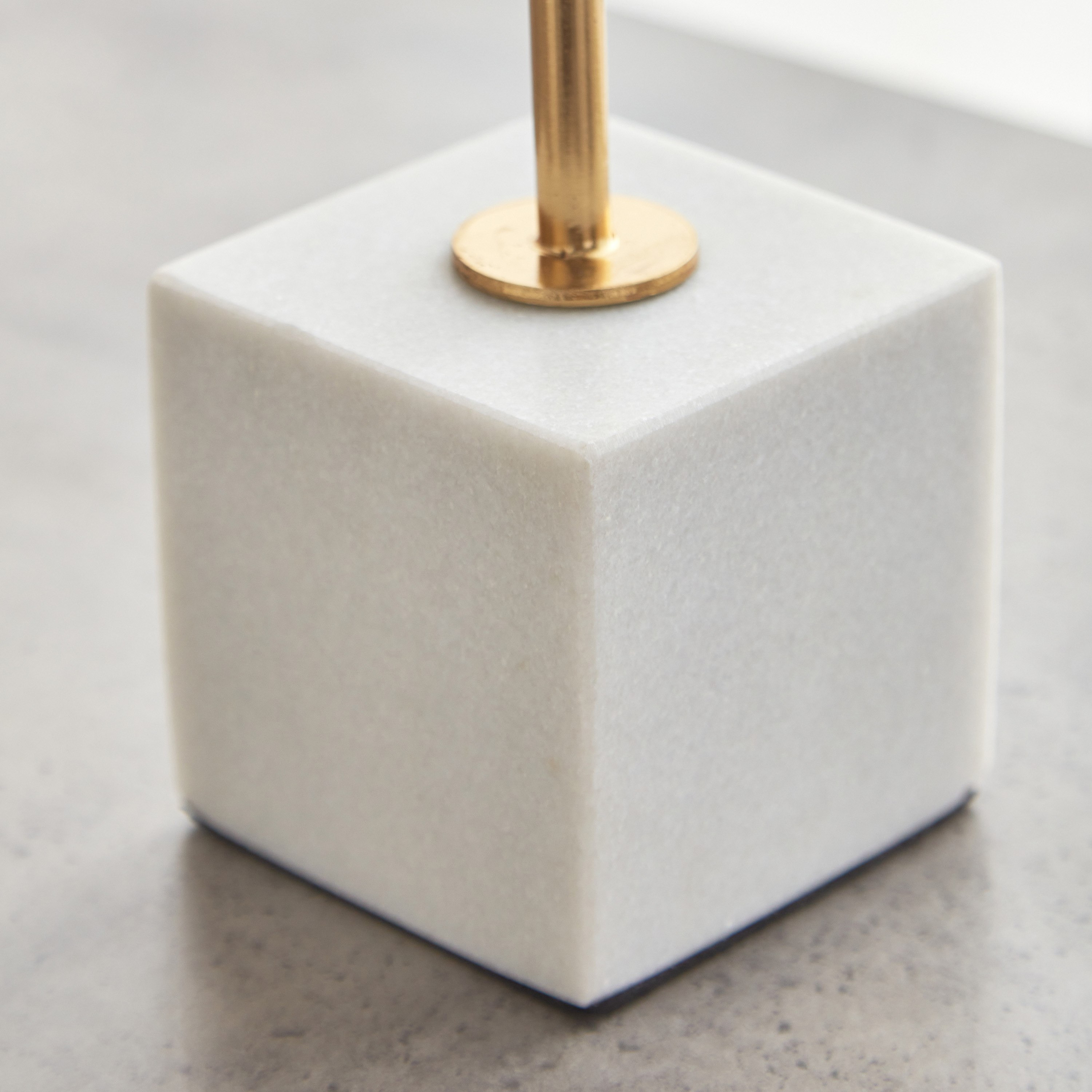 Liv Aluminium Circular Decorative Accent with Marble Base - 23x8x40 cm-hbxhomeware-homedecor-figurinesandornaments-image-4