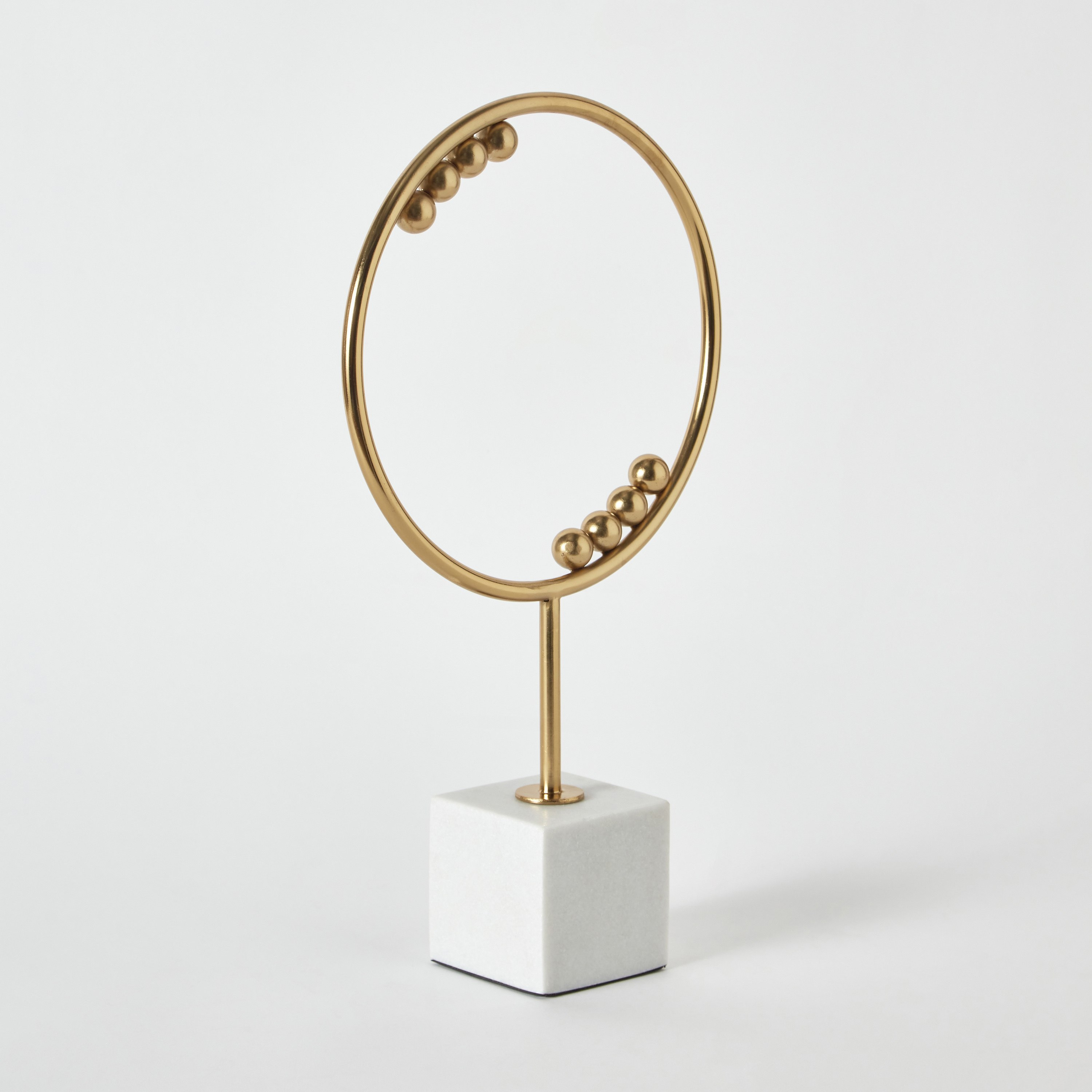 Liv Aluminium Circular Decorative Accent with Marble Base - 23x8x40 cm-hbxhomeware-homedecor-figurinesandornaments-image-6