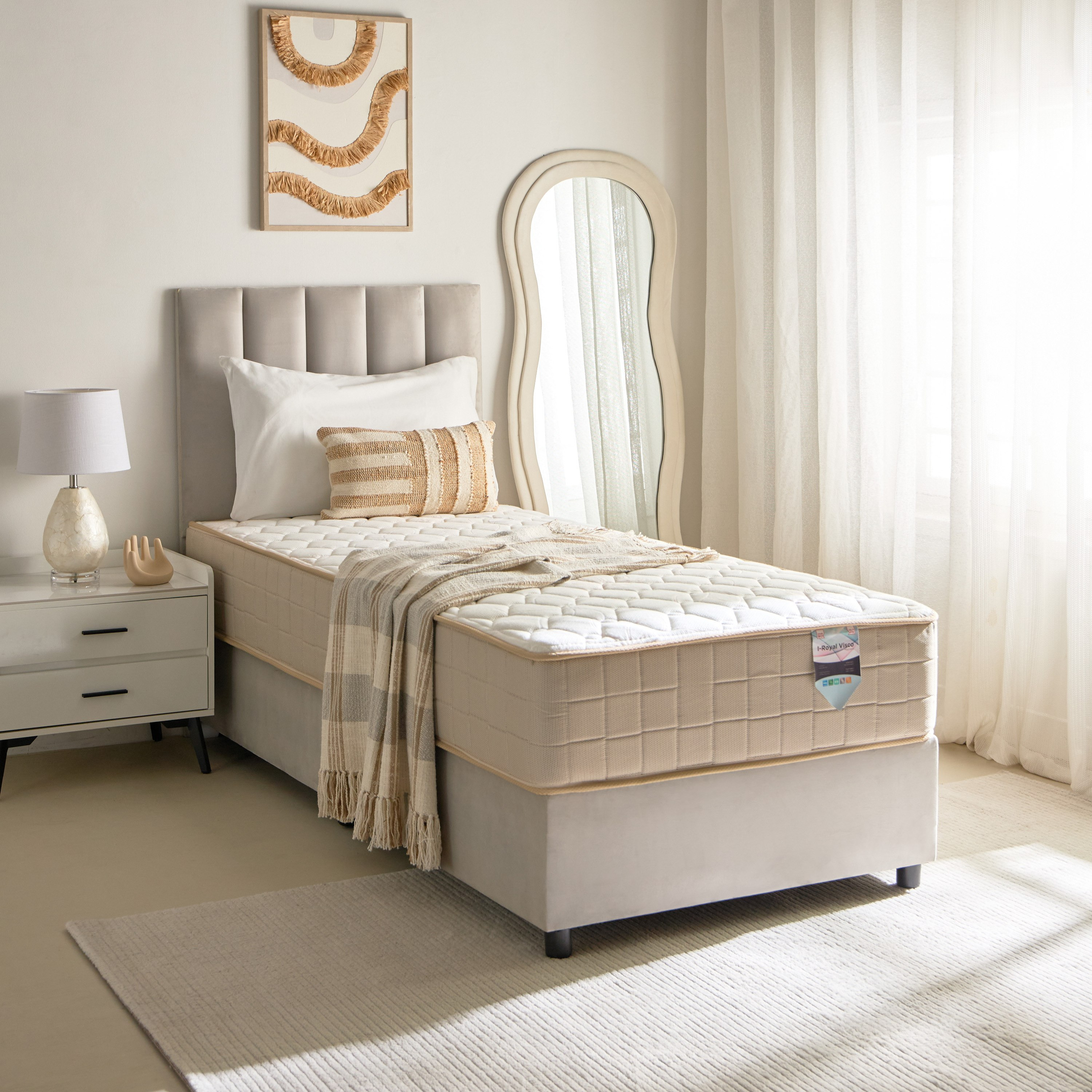 SleepLuxe iRoyal Visco Medium Firm Memory Foam Pocket Spring Single Mattress - 90x190x25 cm-hbxfurniture-bedroom-mattresses-single-image-10