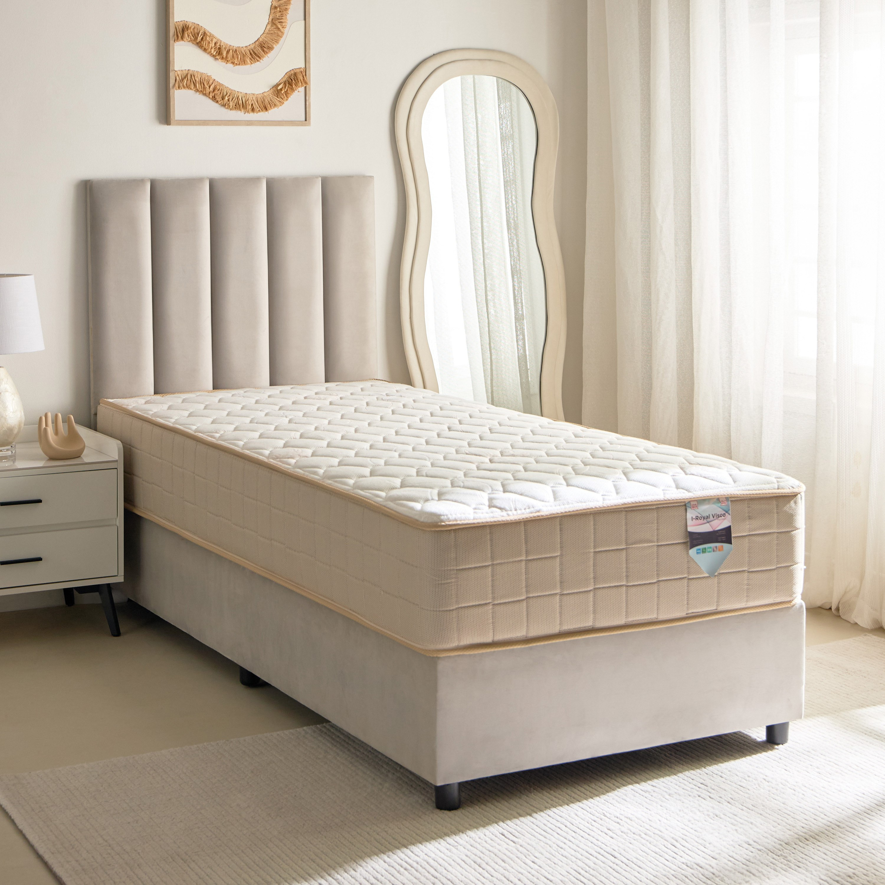 SleepLuxe iRoyal Visco Medium Firm Memory Foam Pocket Spring Single Mattress - 90x190x25 cm-hbxfurniture-bedroom-mattresses-single-image-2