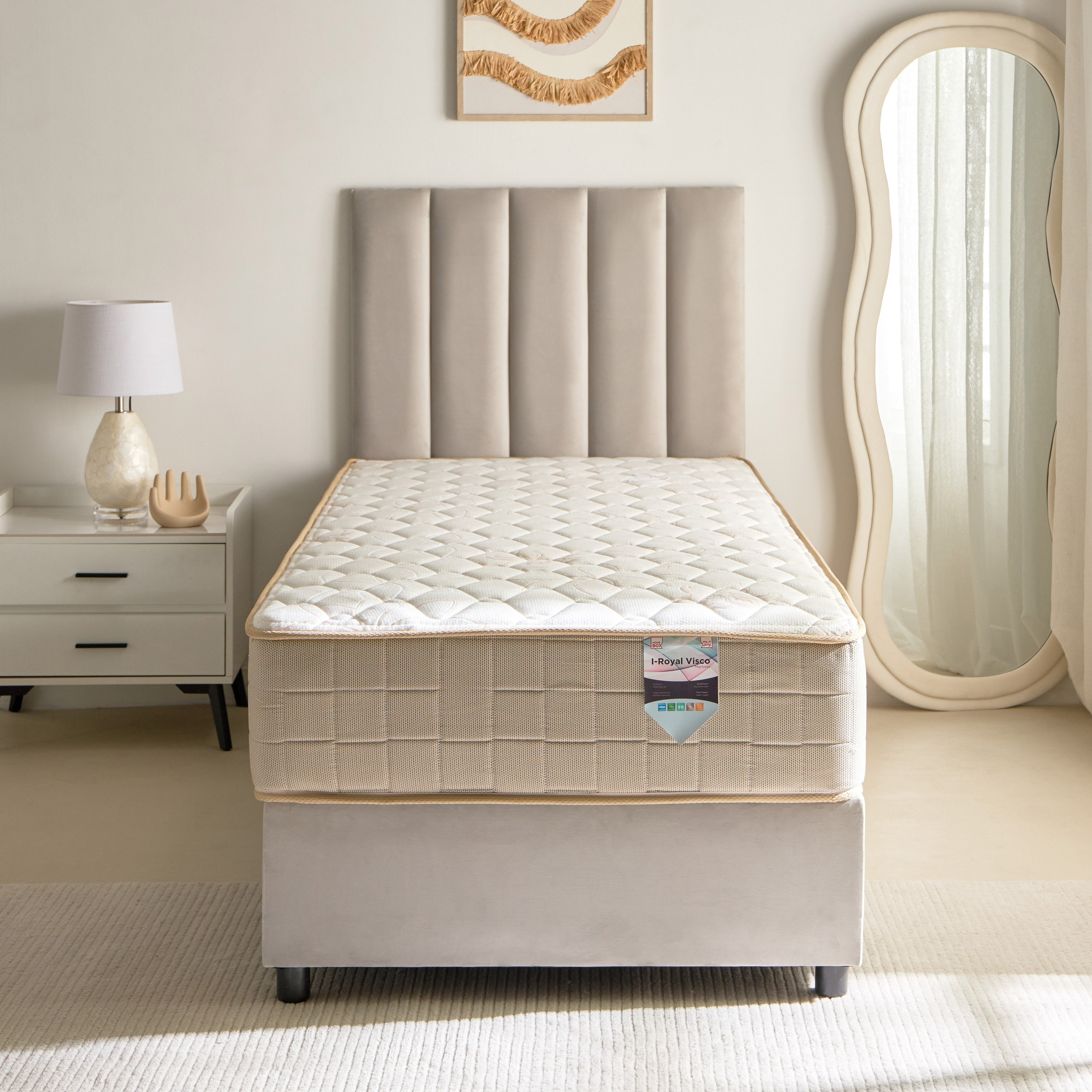 SleepLuxe iRoyal Visco Medium Firm Memory Foam Pocket Spring Single Mattress - 90x190x25 cm-hbxfurniture-bedroom-mattresses-single-image-3