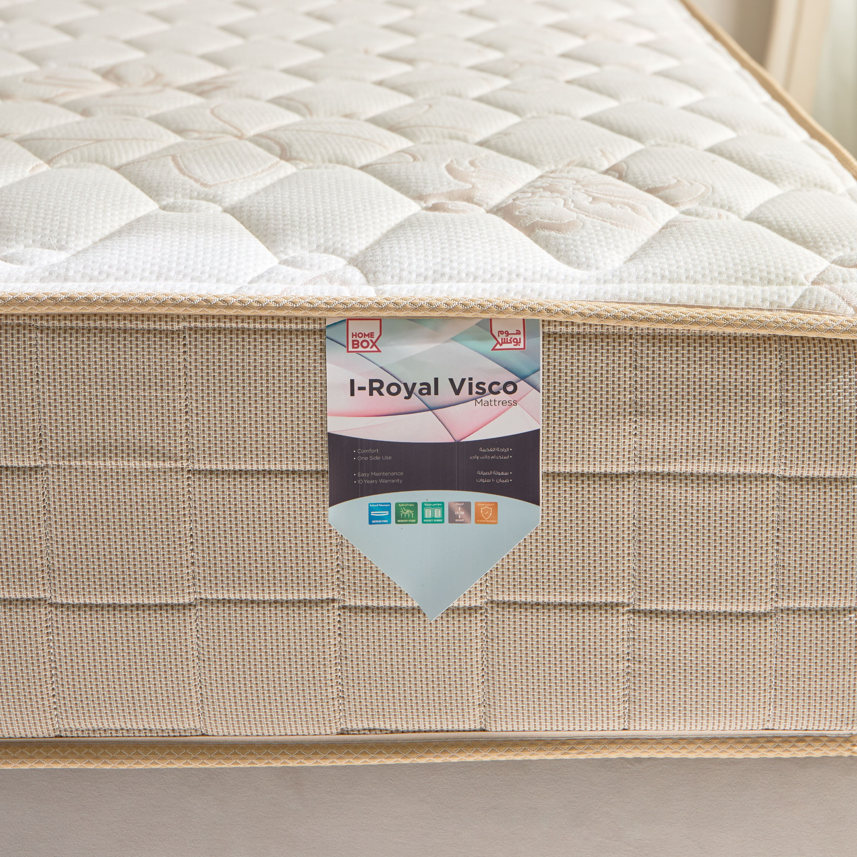 SleepLuxe iRoyal Visco Medium Firm Memory Foam Pocket Spring Single Mattress - 90x190x25 cm-hbxfurniture-bedroom-mattresses-single-image-9