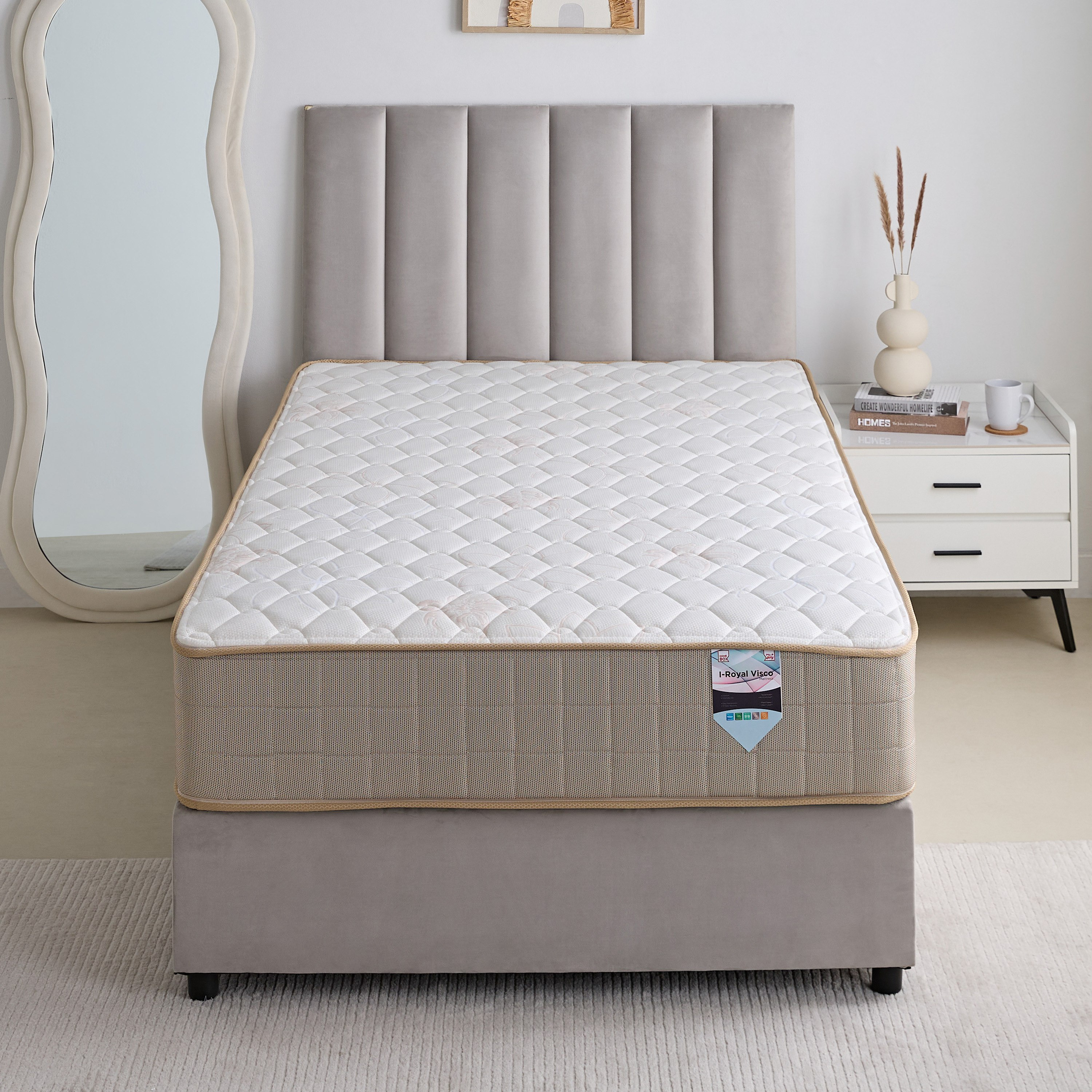 SleepLuxe iRoyal Visco Medium Firm Memory Foam Pocket Spring Twin Mattress - 120x200x25 cm-hbxfurniture-mattresses-twin-image-3