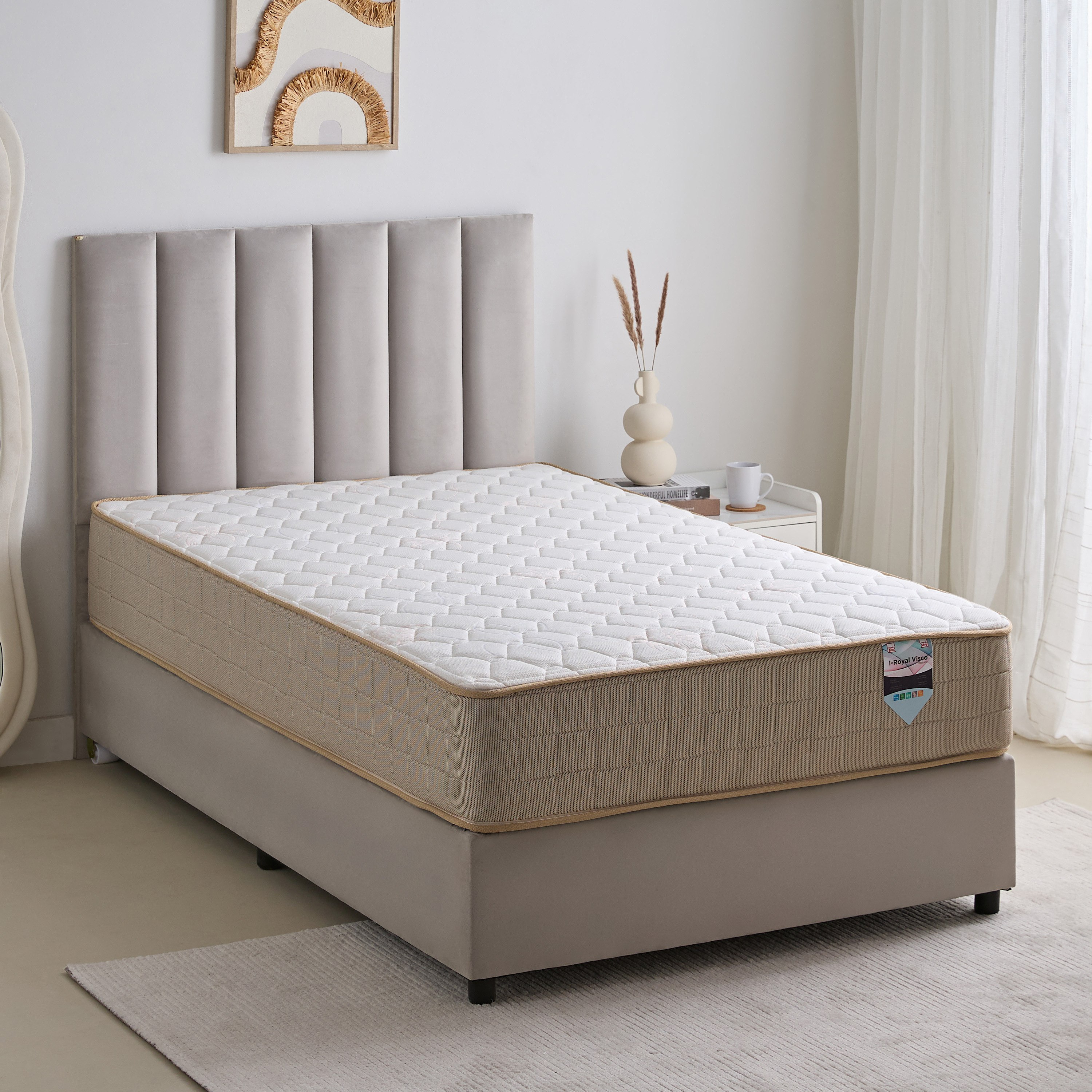 SleepLuxe iRoyal Visco Medium Firm Memory Foam Pocket Spring Queen Mattress - 150x200x25 cm-hbxbedroom-mattresses-queen-image-2
