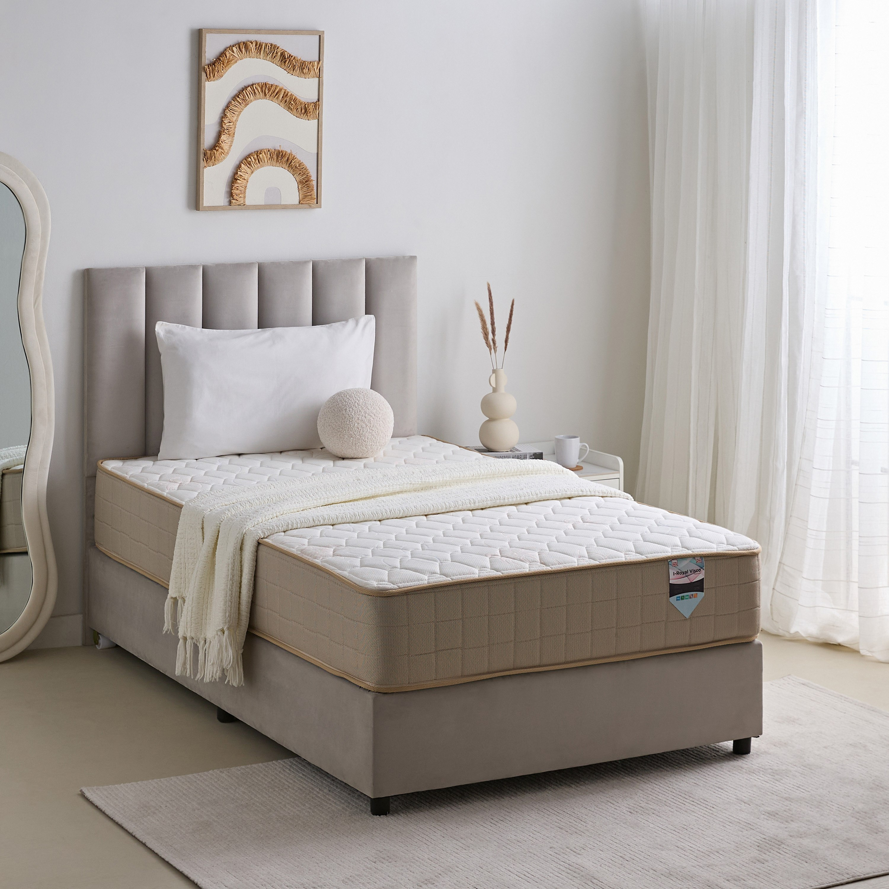 SleepLuxe iRoyal Visco Medium Firm Memory Foam Pocket Spring Queen Mattress - 150x200x25 cm-hbxbedroom-mattresses-queen-image-9