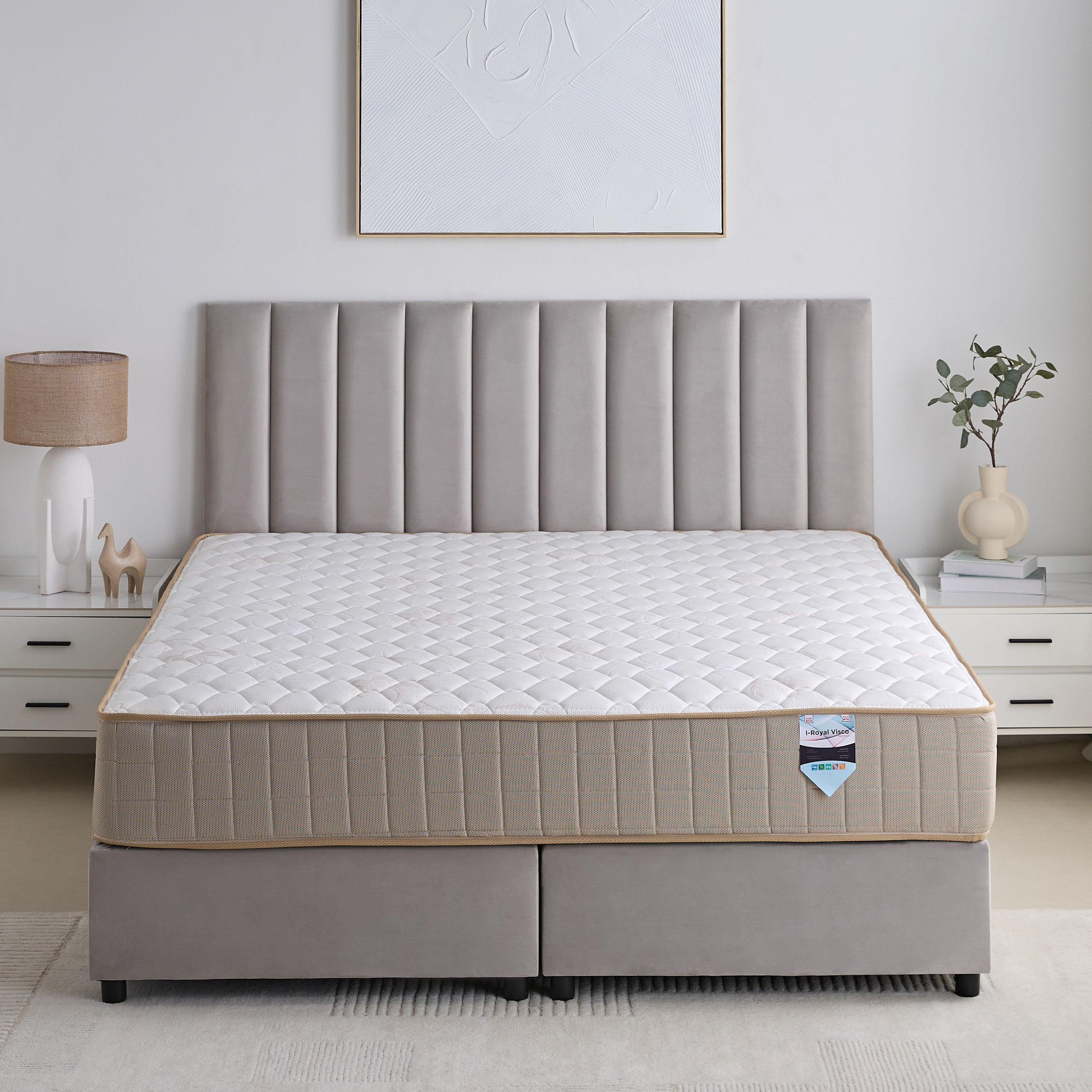 SleepLuxe iRoyal Visco Medium Firm Memory Foam Pocket Spring Queen Mattress - 160x200x25 cm-hbxbedroom-mattresses-queen-image-3