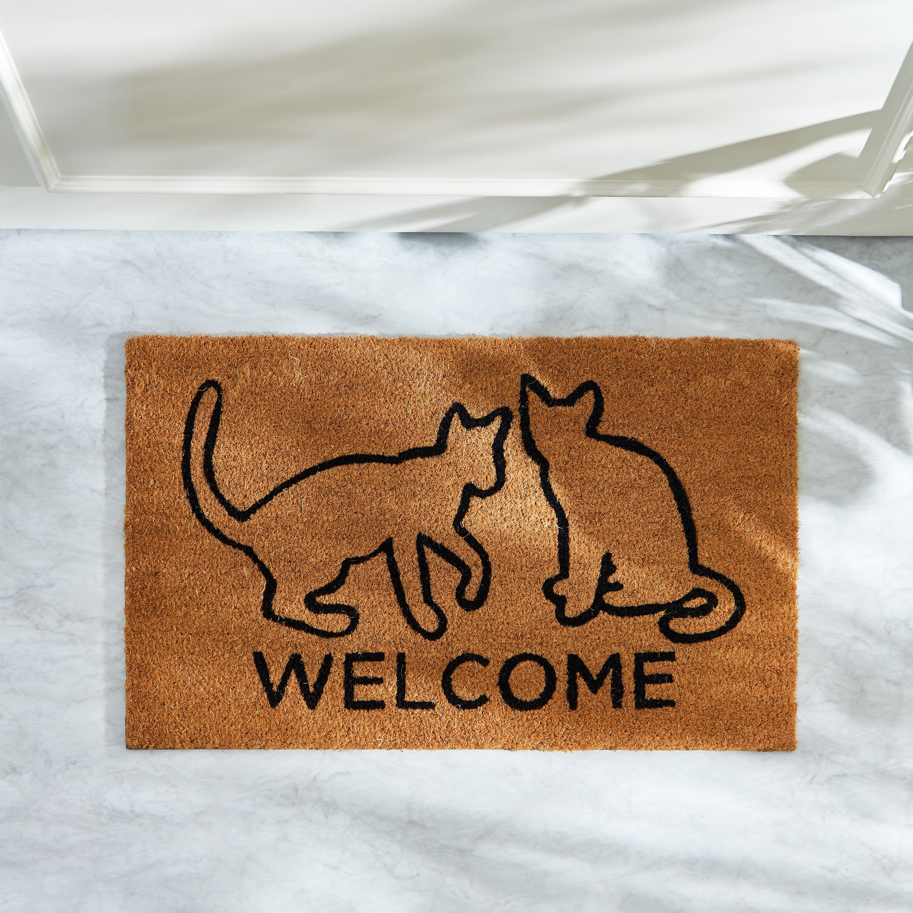 سجادة باب من ألياف جوز الهند بظهر بي في سي وطبعات - 75x45 سم-hbxhomeware-hbxlivingroom-image-2
