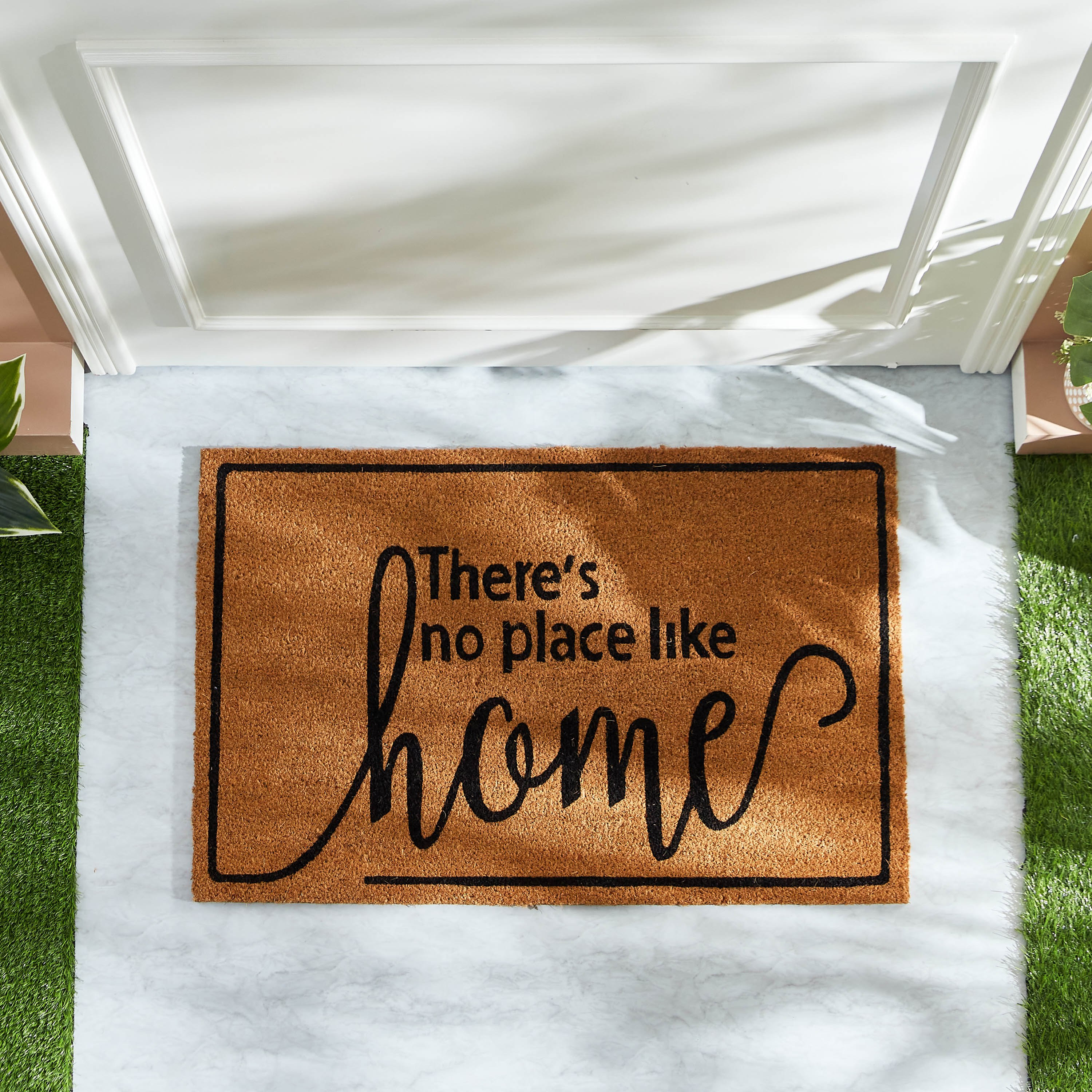 سجادة باب من ألياف جوز الهند بظهر بي في سي وطبعات - 60x90 سم-hbxhomeware-hbxlivingroom-image-2