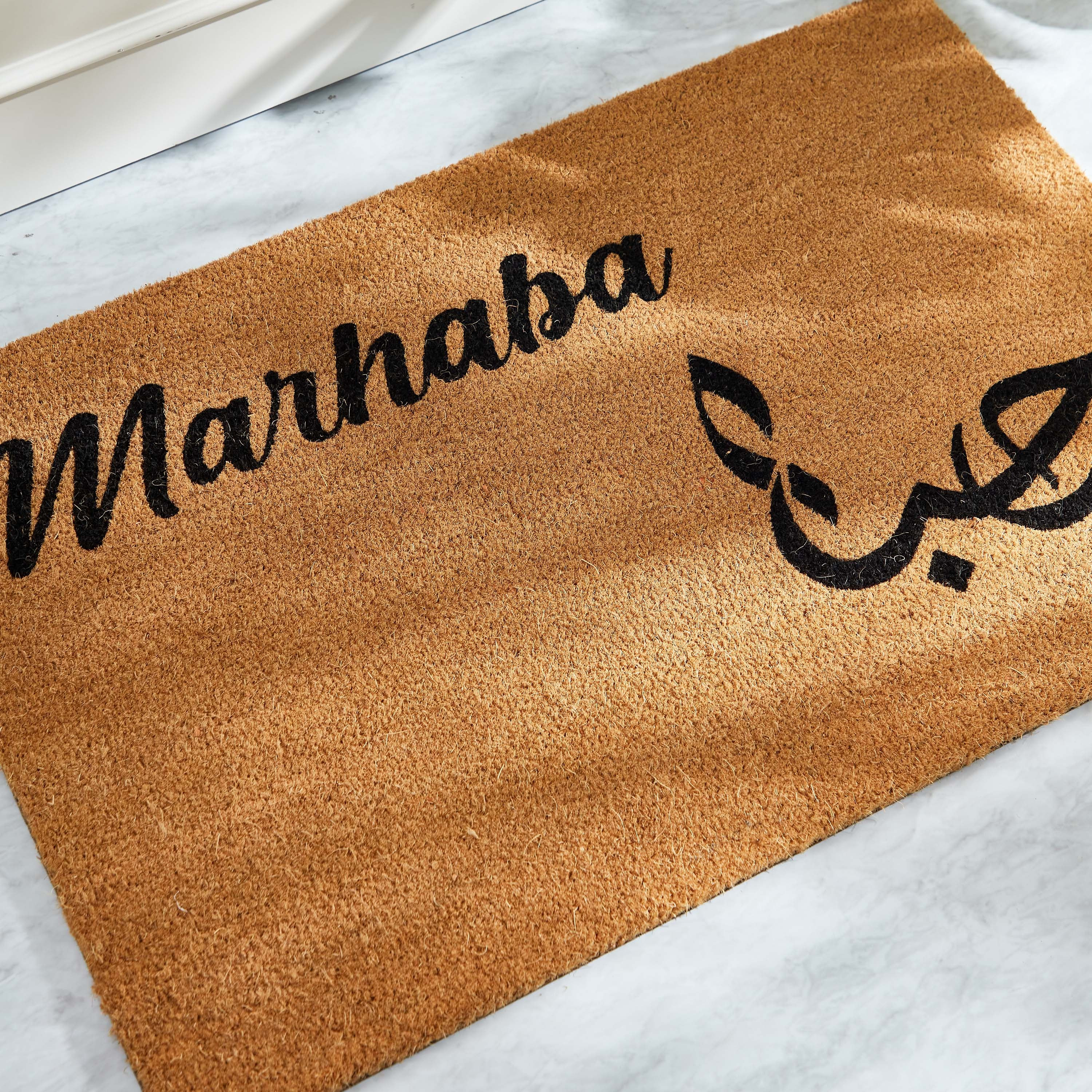 سجادة باب من ألياف جوز الهند بظهر بي في سي وطبعات - 60x90 سم-hbxhomeware-hbxlivingroom-image-3