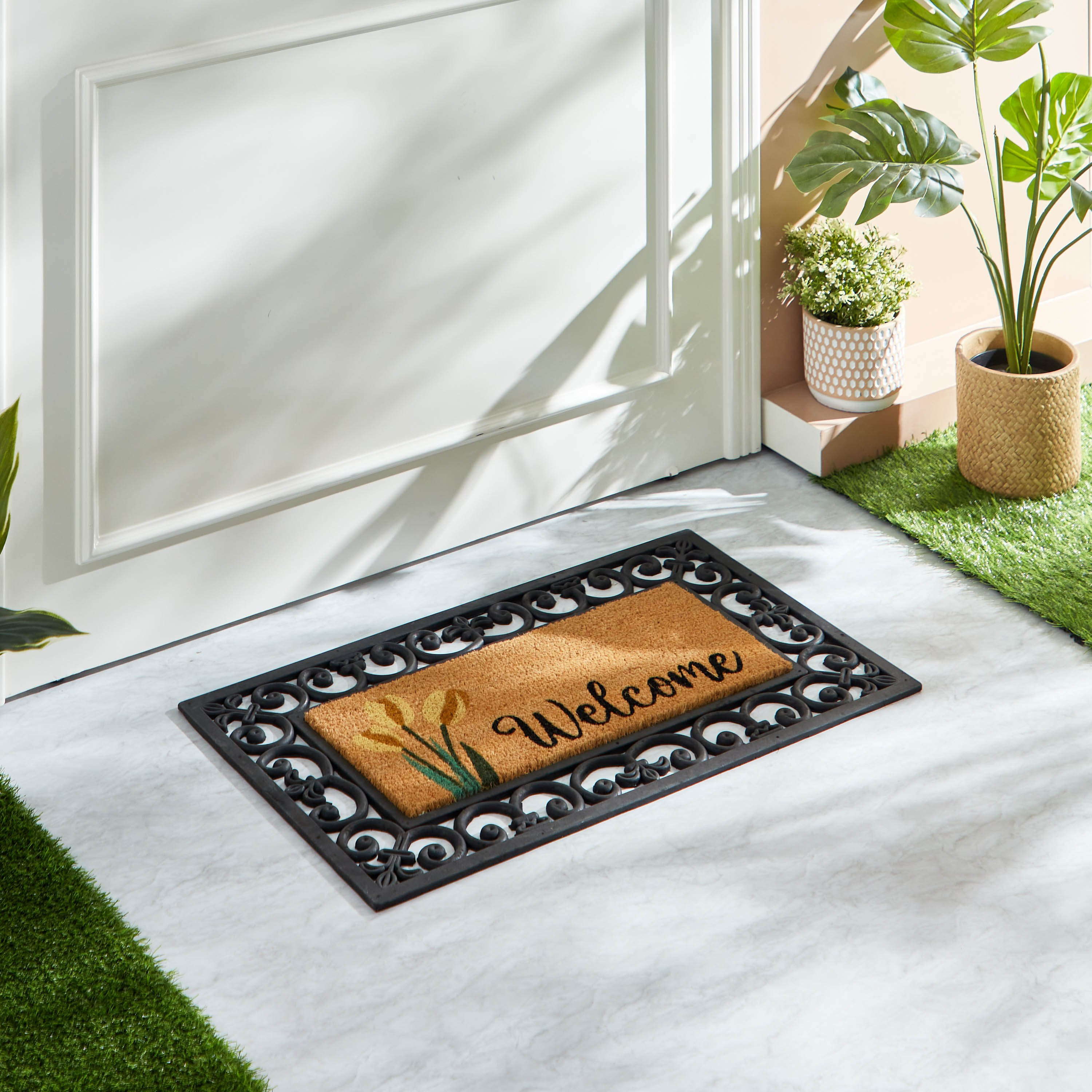 سجادة باب من المطاط وألياف جوز الهند - 45x75 سم-hbxhomeware-hbxlivingroom-image-1
