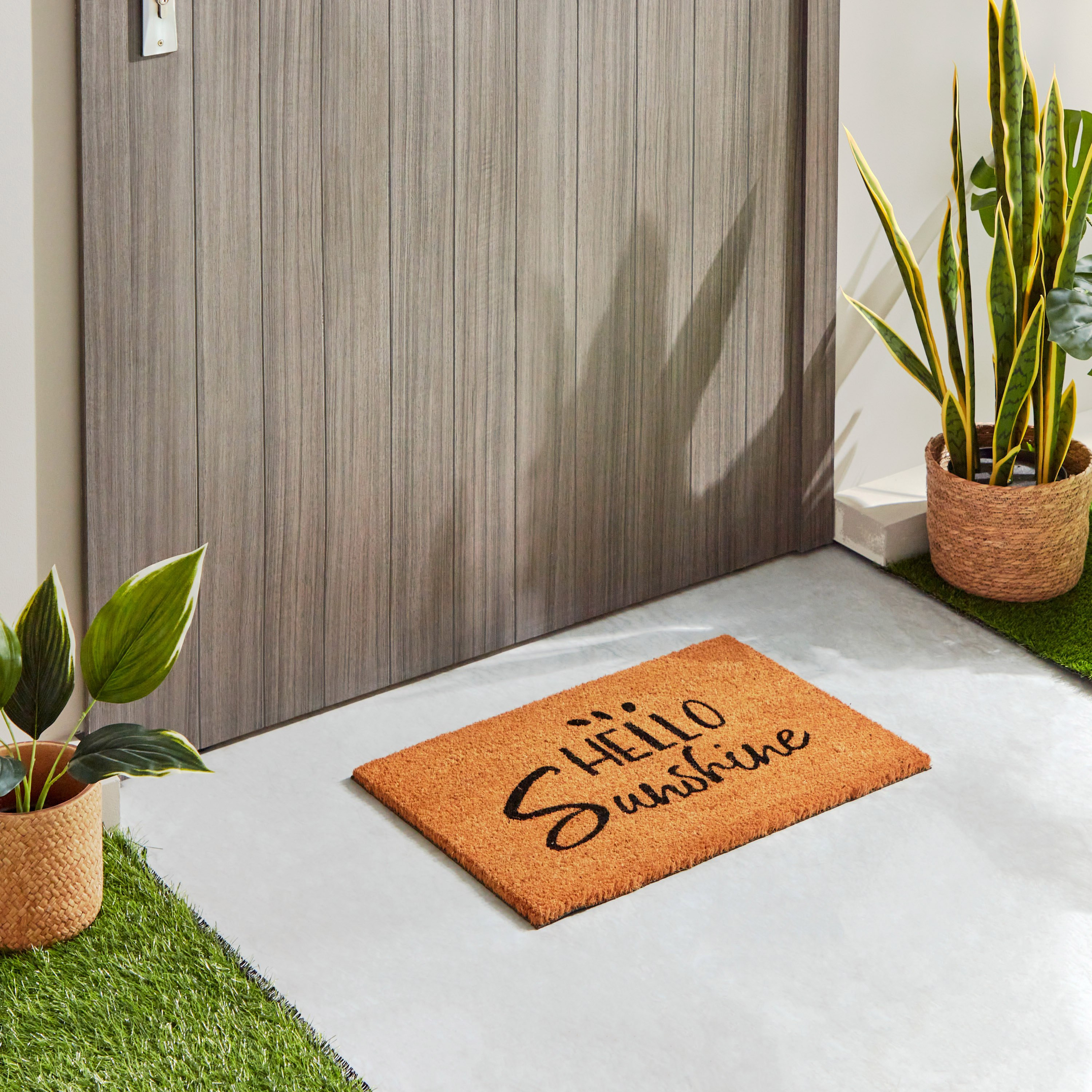Hello Sunshine Print Coir Doormat with PVC Back - 40x60 cm-hbxhomeware-hbxlivingroom-image-1