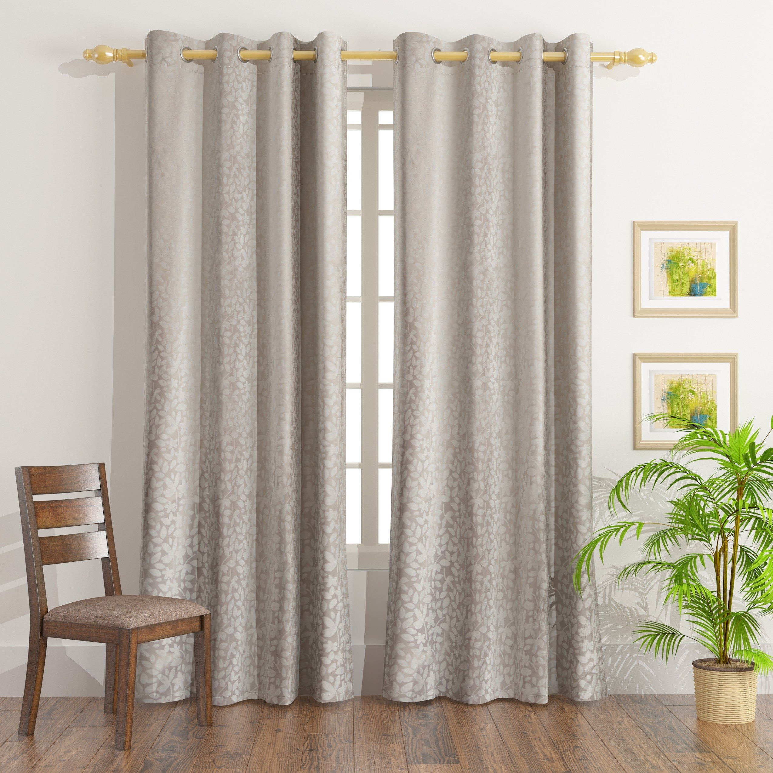 طقم ستائر جاكارد قطعتين ميتشيجن فلورا - 135x240 سم-hbxhomeware-hbxdecorandfurnishings-image-1