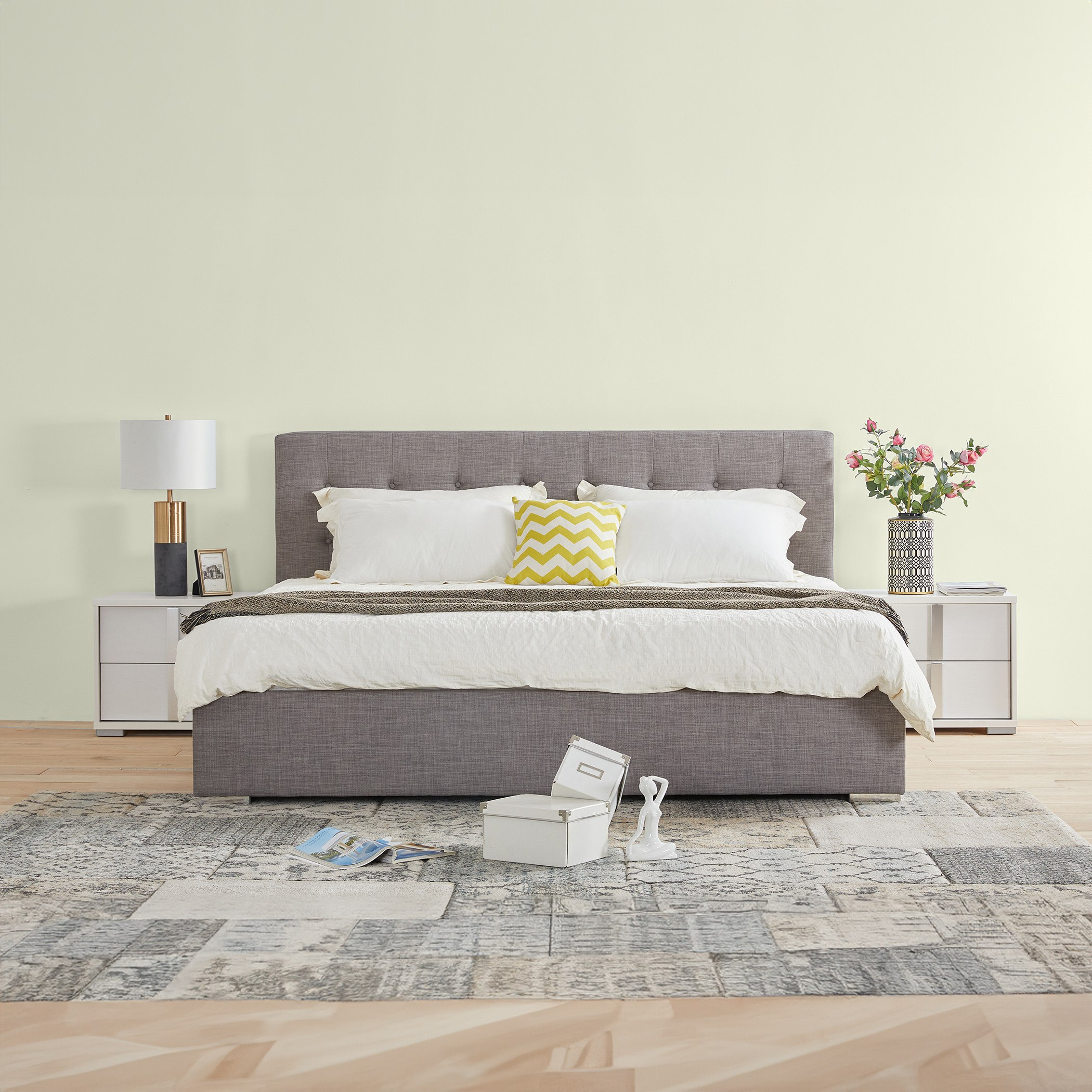 سرير سوبر كينج منجد من أوكلان - 200x200 سم-hbxbedroom-bedsandbedsets-beds-superking-image-1