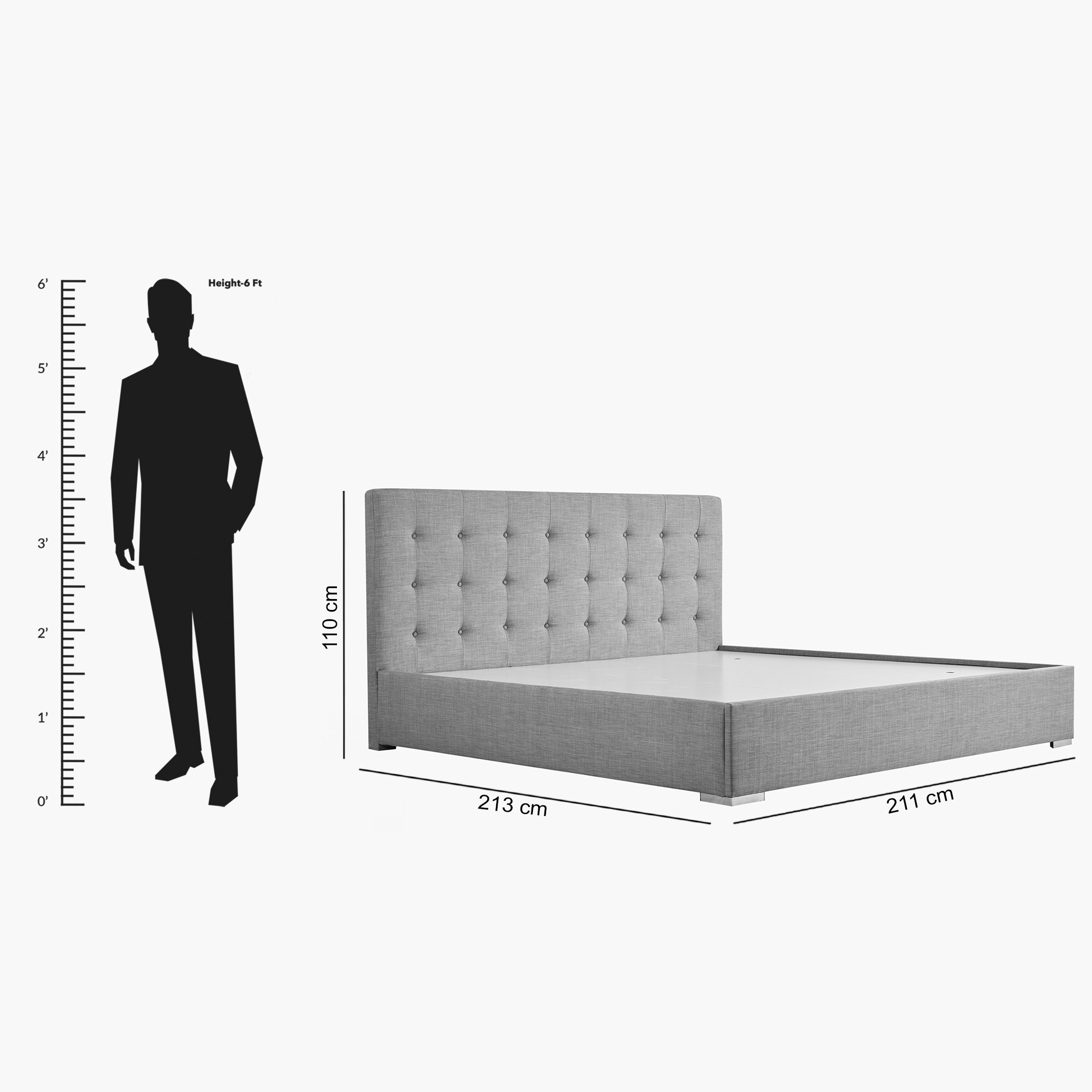 سرير سوبر كينج منجد من أوكلان - 200x200 سم-hbxbedroom-bedsandbedsets-beds-superking-image-8