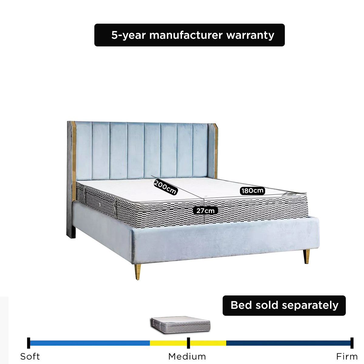SleepNest iRepose Box Top Medium Firm Bonnell Spring King Mattress - 180x200x24 cm-hbxfurniture-mattresses-king-image-9