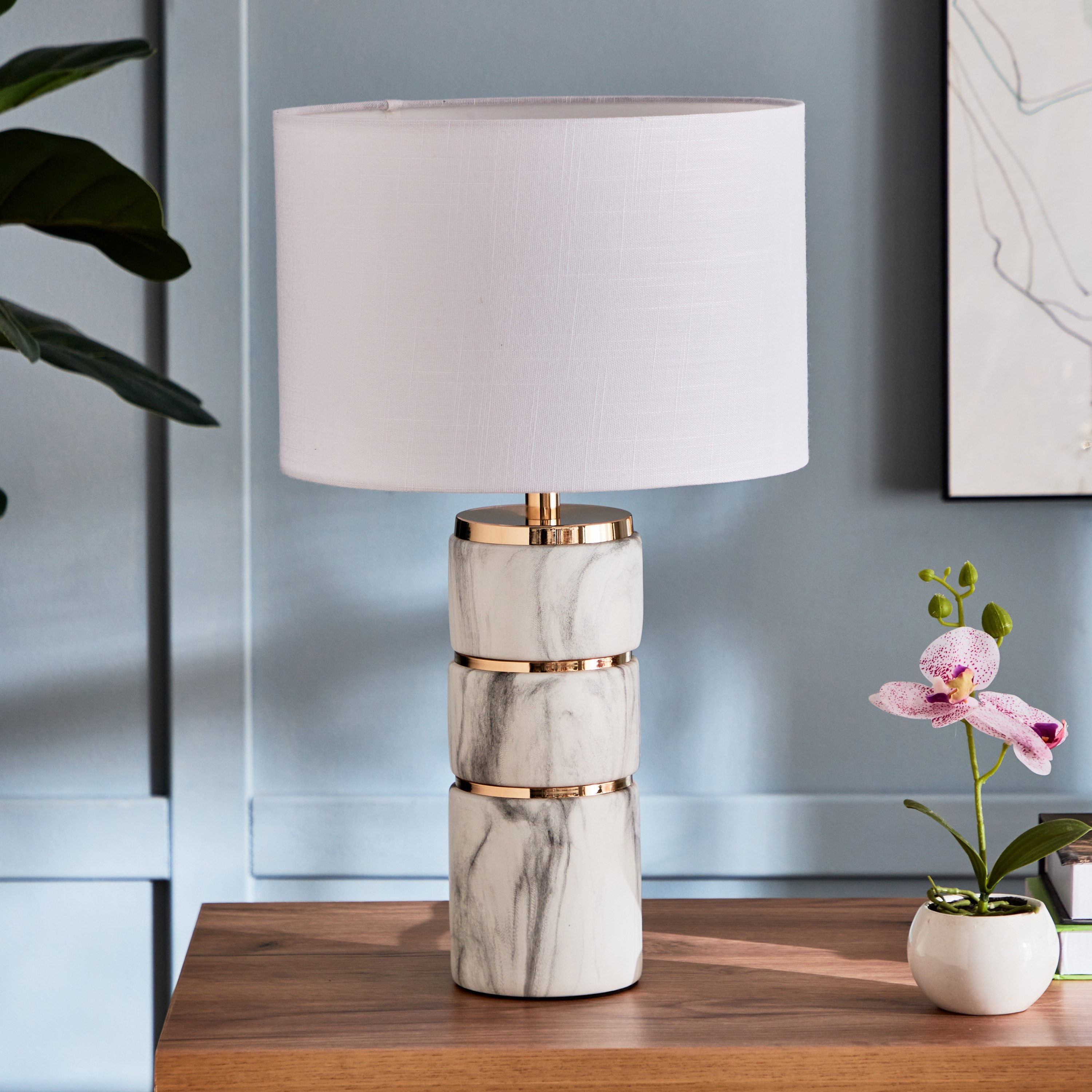 Marble desk outlet lamp