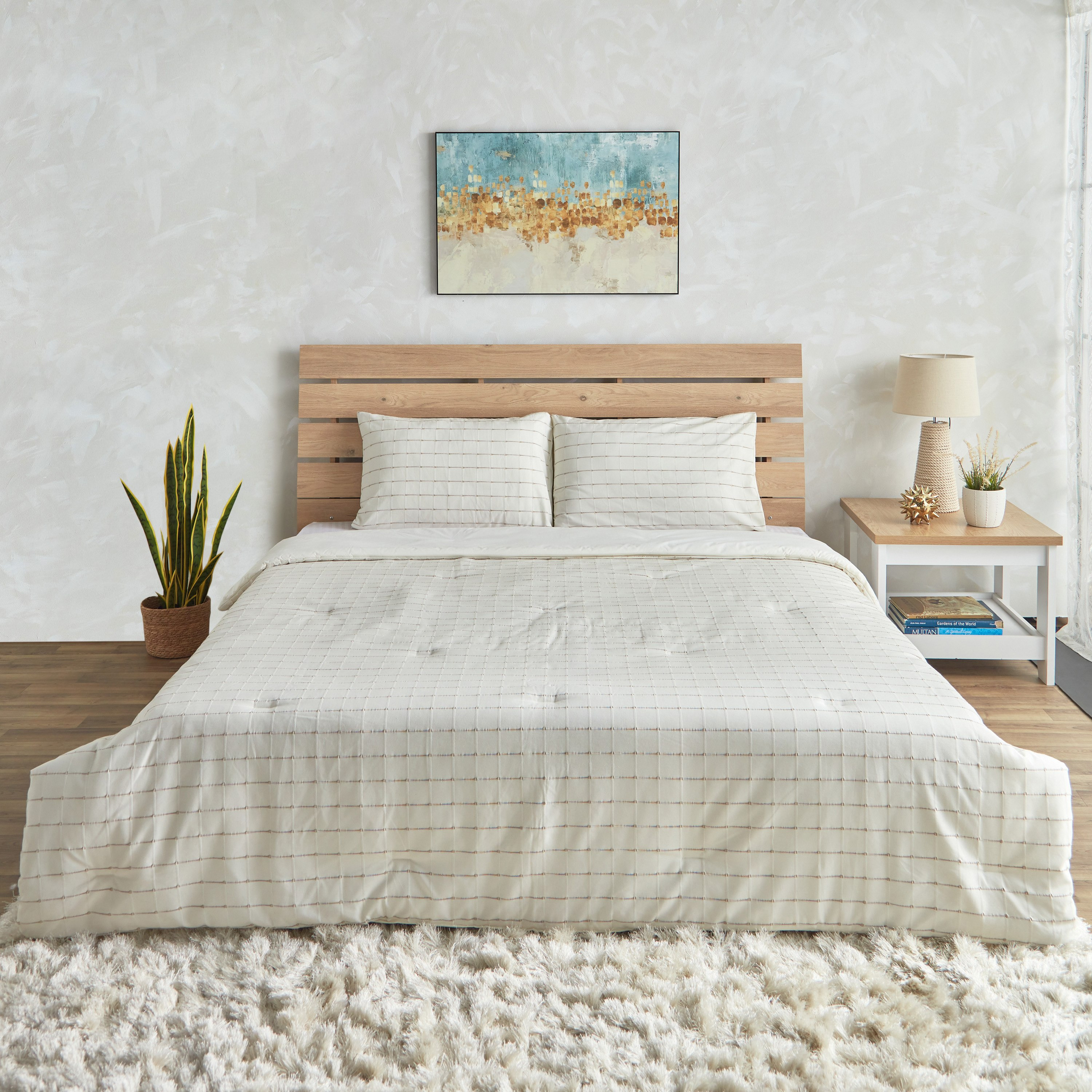 Margo 3-Piece Stripes Woven Cotton Twin Comforter Set - 160x220 cm-hbxkidsandyouth-beddingandfurnishings-comfortersets-image-2