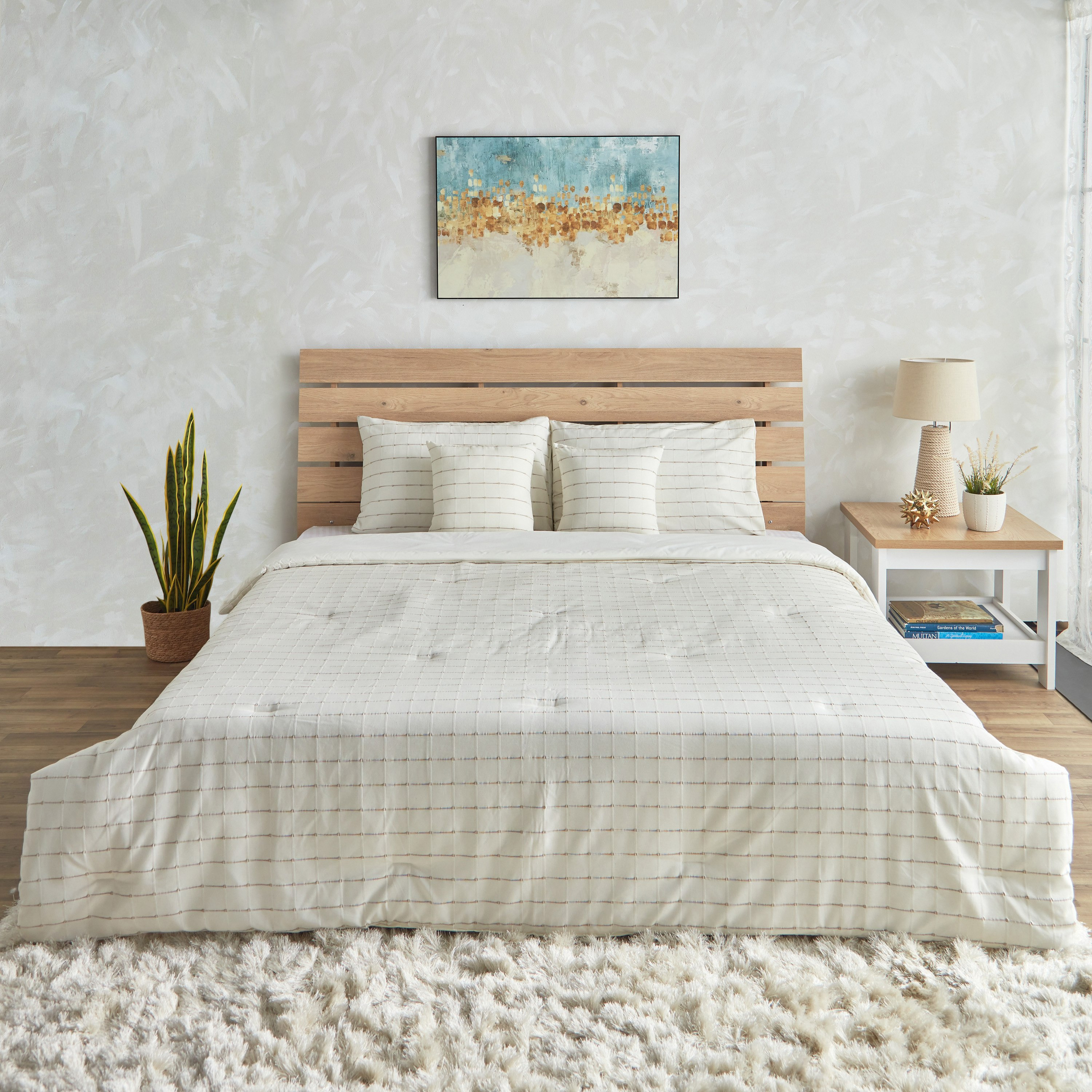 Margo 5-PIece Stripes Woven Cotton King Comforter Set - 220x240 cm-hbxhomeware-hbxdecorandfurnishings-image-2