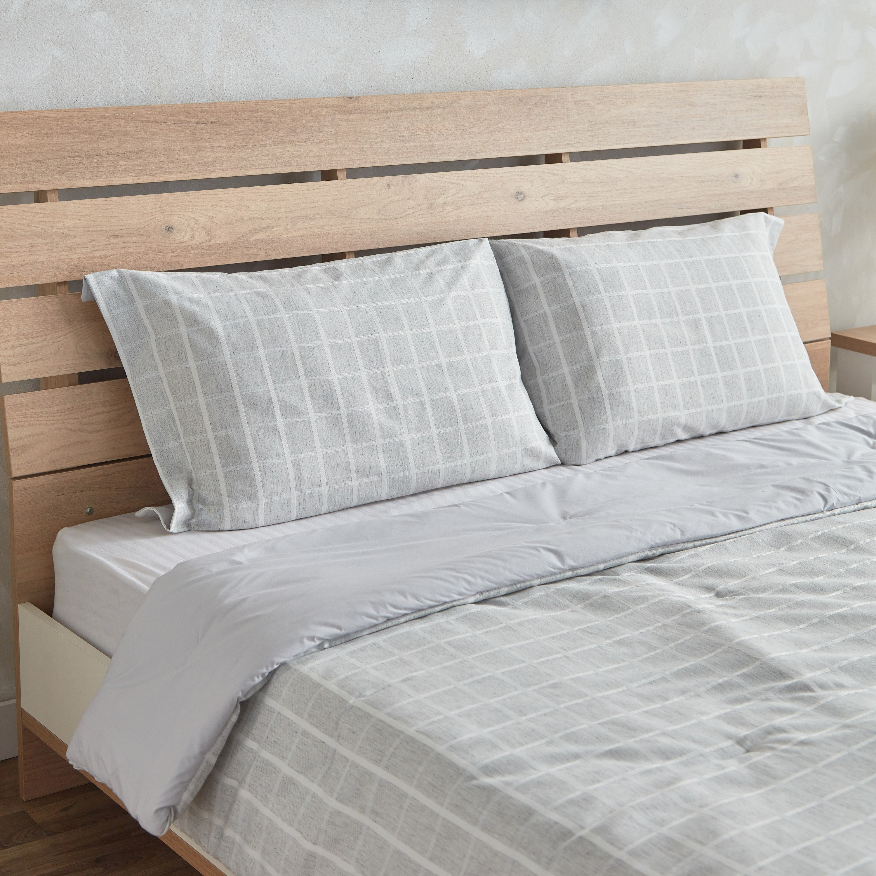 طقم لحاف توين كاروهات منسوج 3 قطع بولي كوتن من تشيكر - 160x220 سم-hbxkidsandyouth-beddingandfurnishings-comfortersets-image-3