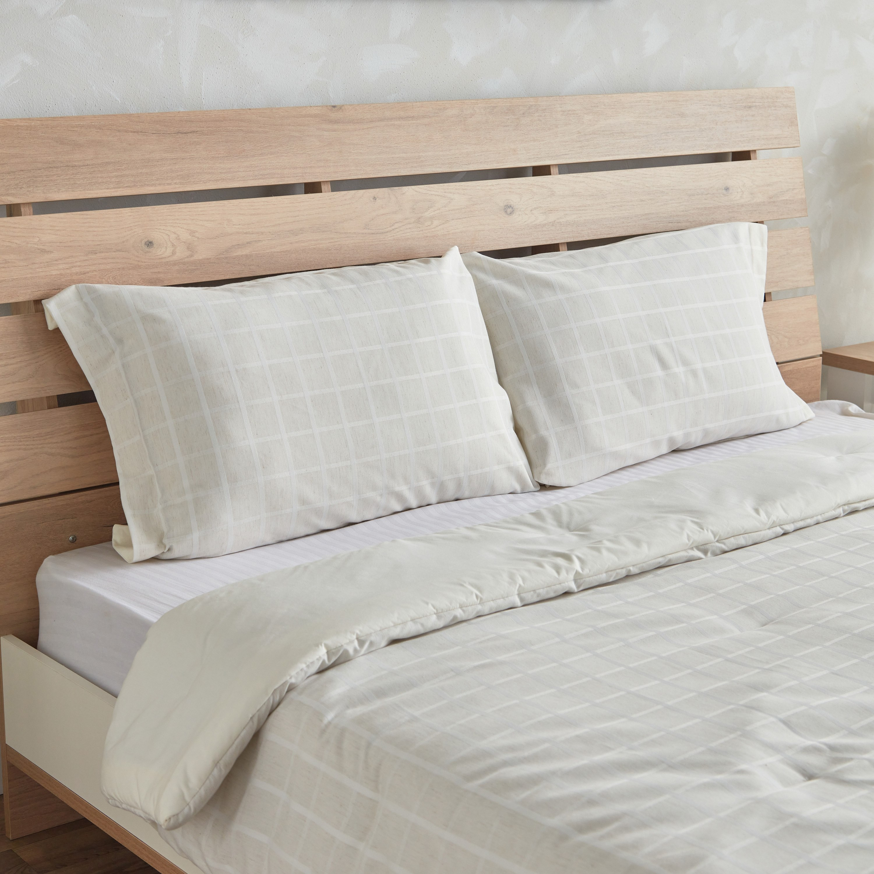 طقم لحاف توين بولي قطن منسوج مربعات 3 قطع من تشيكر - 160x220 سم-hbxkidsandyouth-beddingandfurnishings-comfortersets-image-3