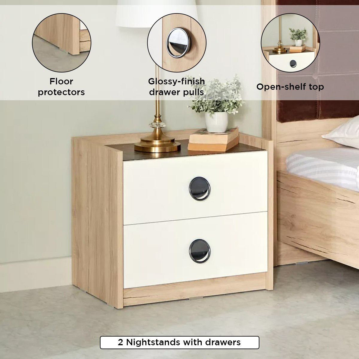 طقم غرفة نوم كينج 5 قطع من أتلانتا - 180x200 سم-hbxbedroom-bedsandbedsets-bedroomsets-king-image-5
