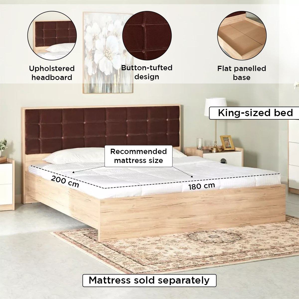 طقم غرفة نوم كينج 5 قطع من أتلانتا - 180x200 سم-hbxbedroom-bedsandbedsets-bedroomsets-king-image-7