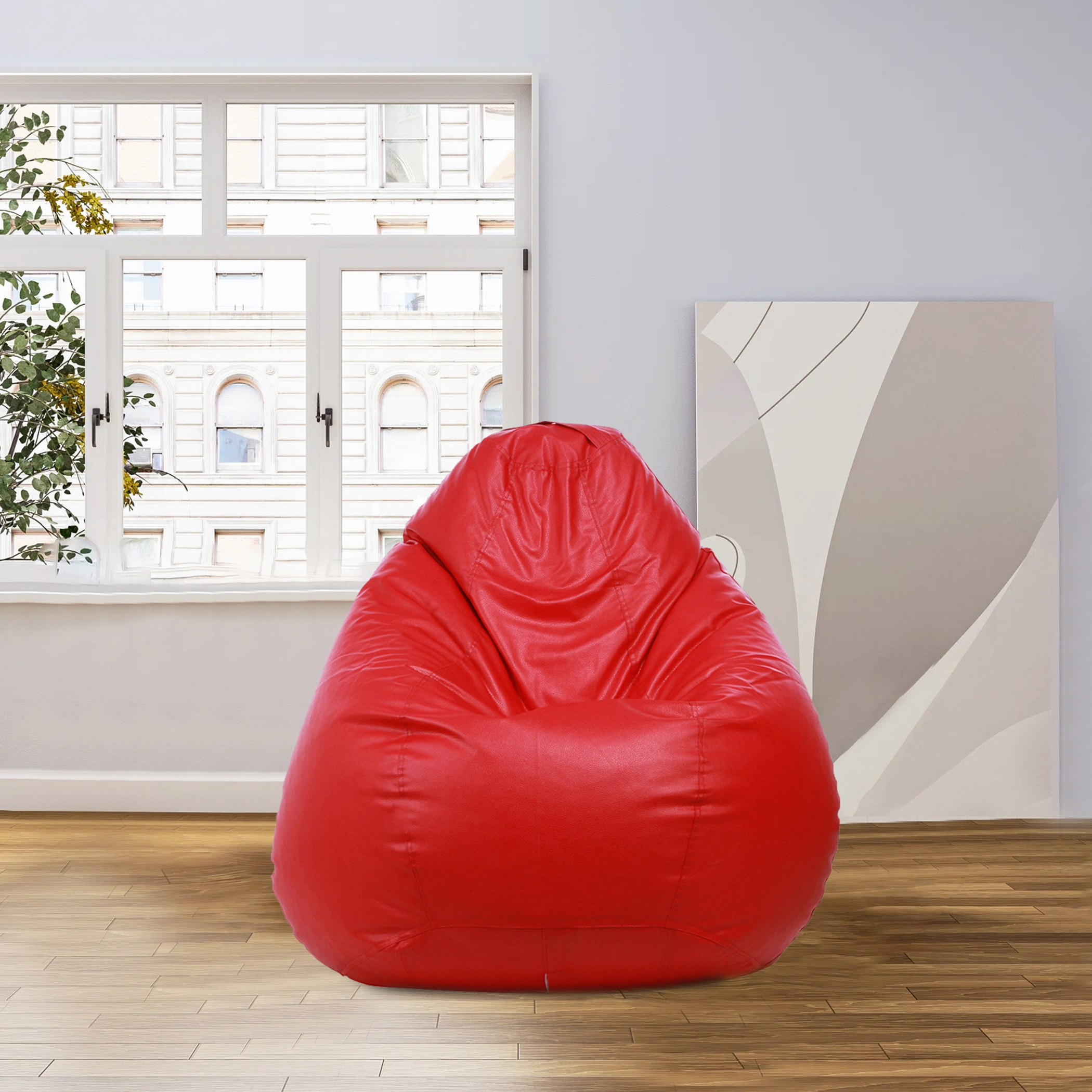 Large leather store bean bag