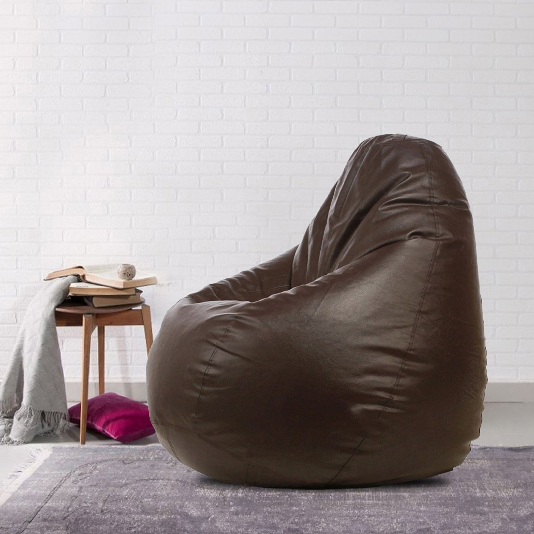 Leather bean store bag lounger